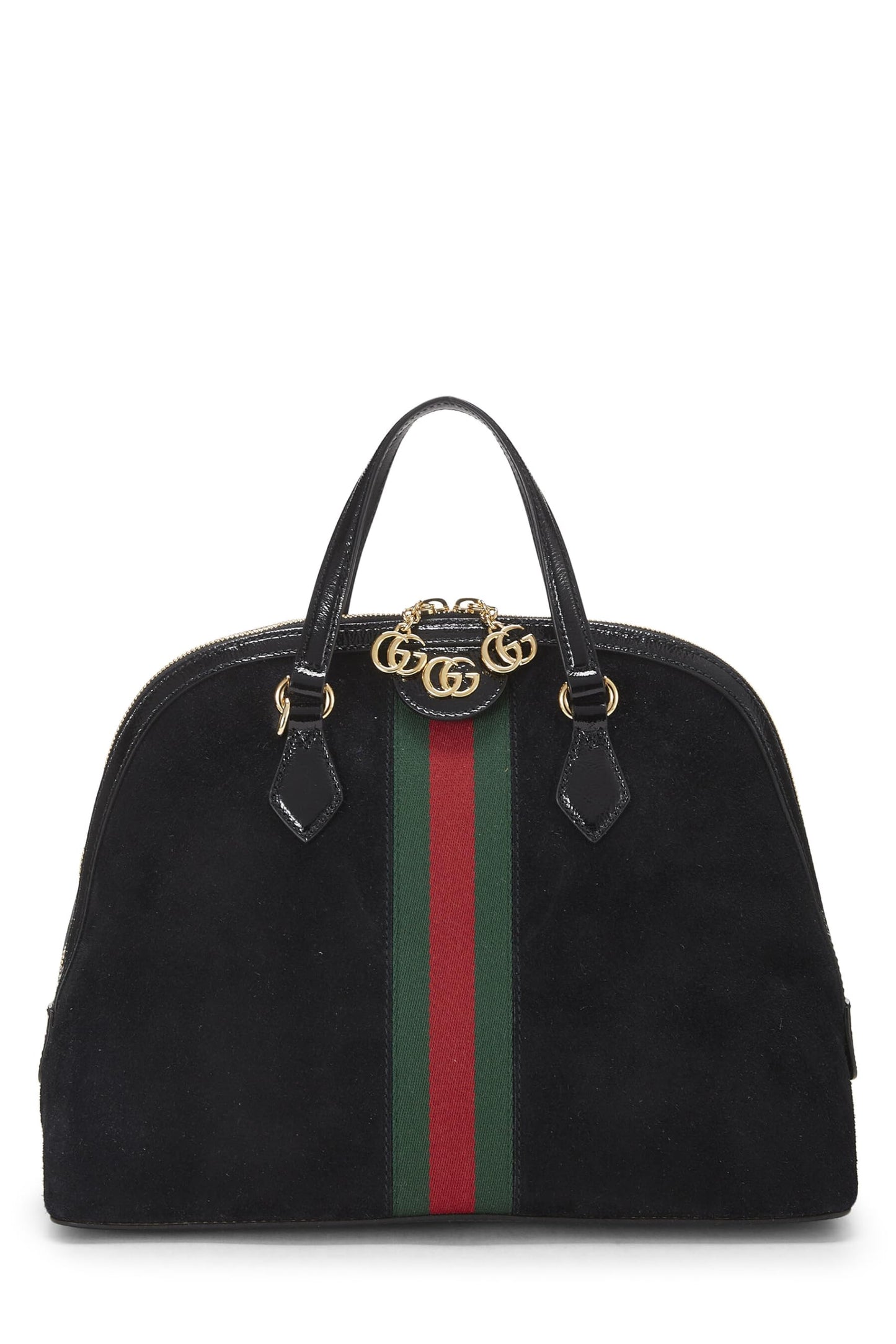 Gucci, Black Suede Ophidia Dome Bag Medium, Black