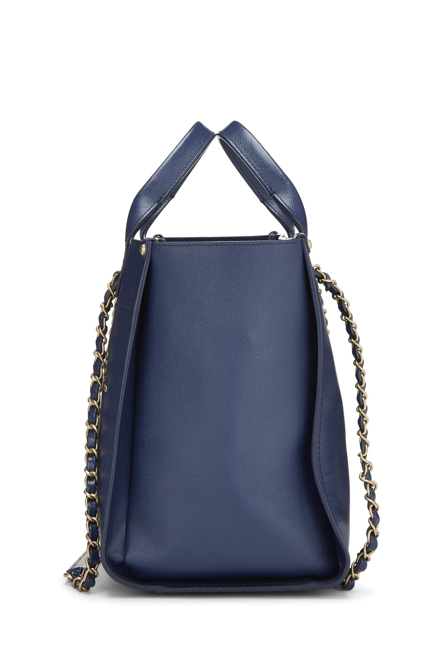 Chanel,  Blue Caviar Studded Deauville Shopping Tote Medium, Blue
