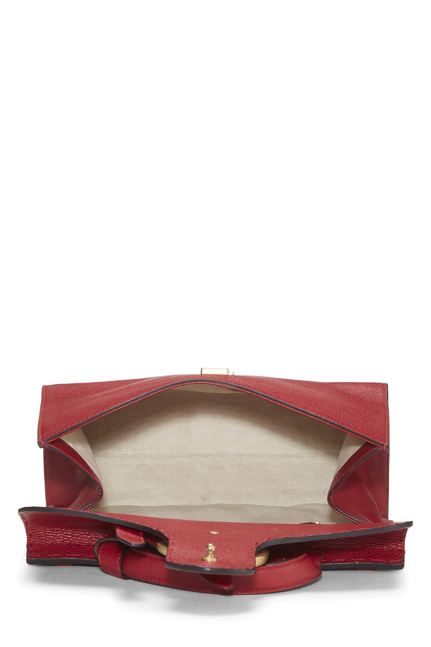 Gucci, Red Leather GG Marmont Top Handle Flap Bag Small, Red