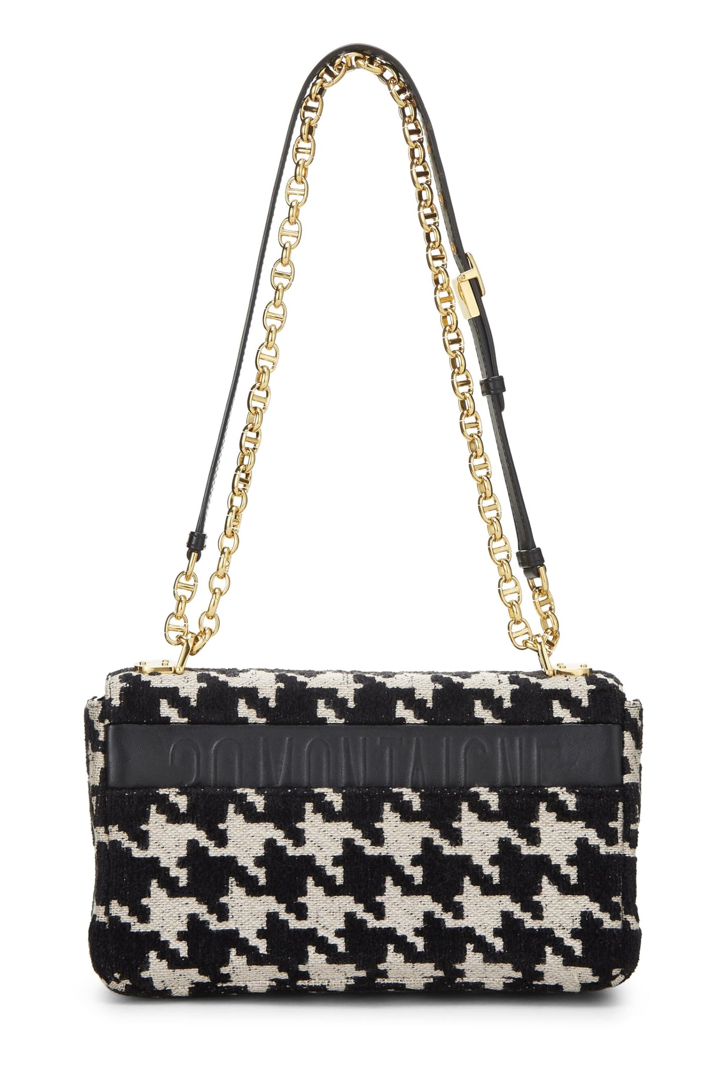 Dior,  Black & White Houndstooth Jacquard Caro Bag Medium, Black