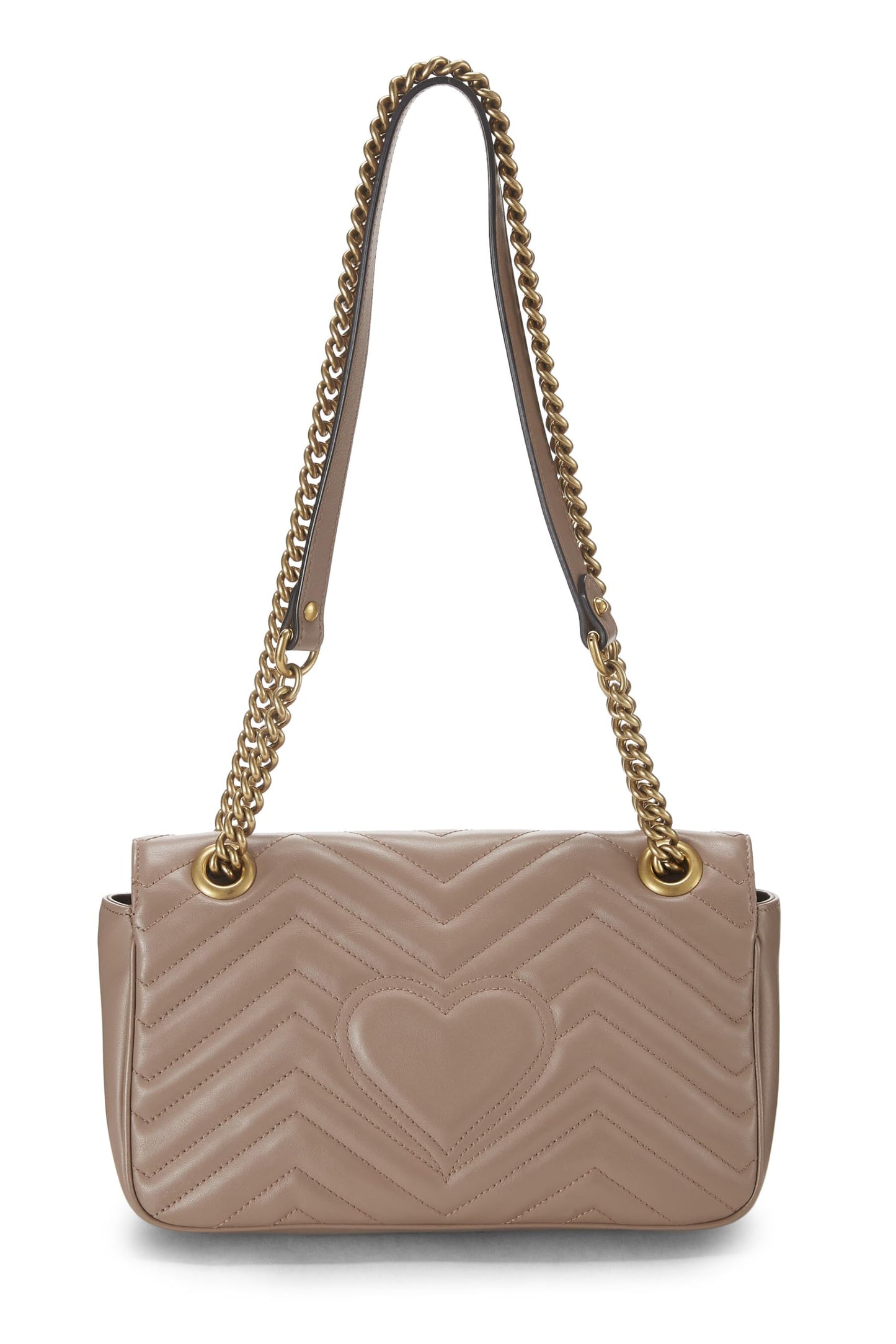 Gucci, Beige Leather GG Marmont Shoulder Bag Small, Beige