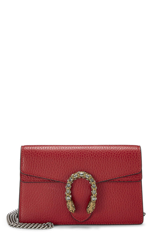 Gucci, Red Leather Dionysus Super Mini, Red