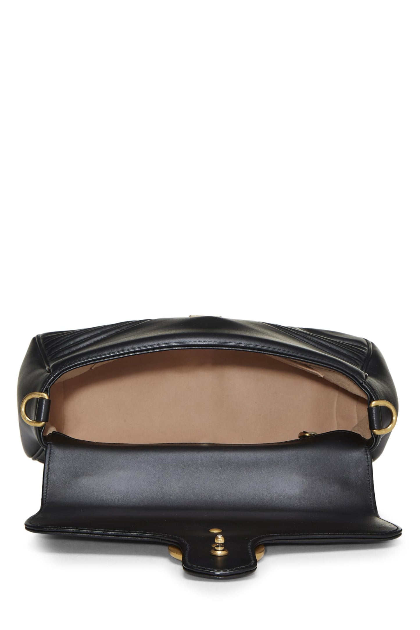 Gucci, Black Leather GG Marmont Top Handle Shoulder Bag Small, Black