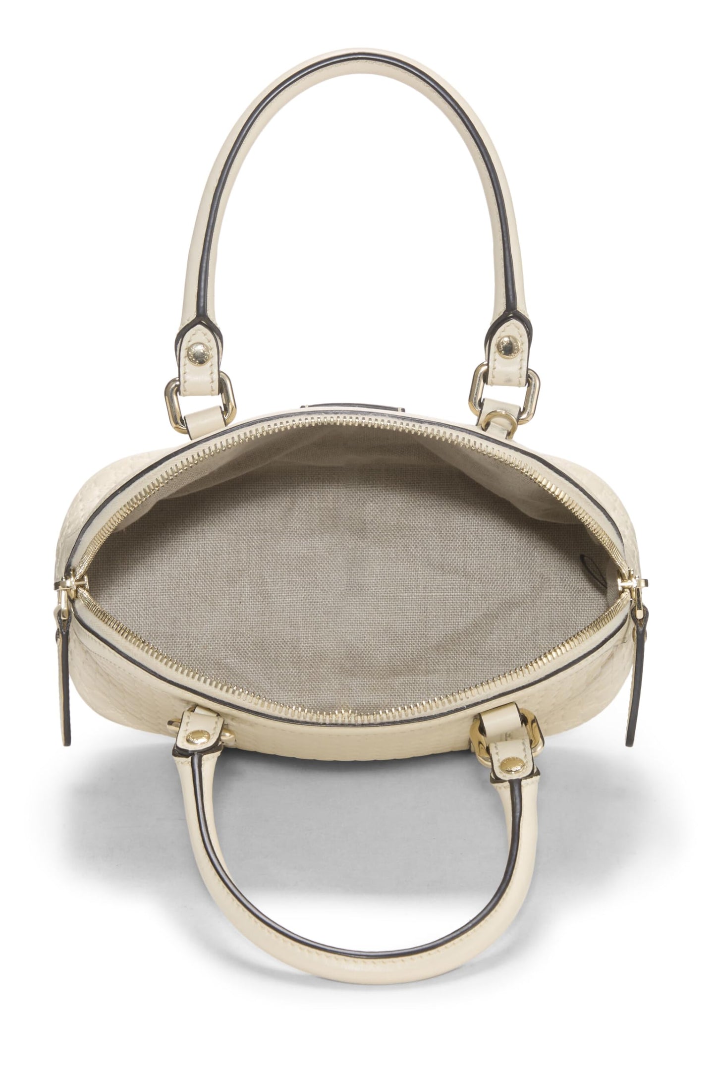 Gucci, Cream Microguccissima Leather Nice Dome Mini, White