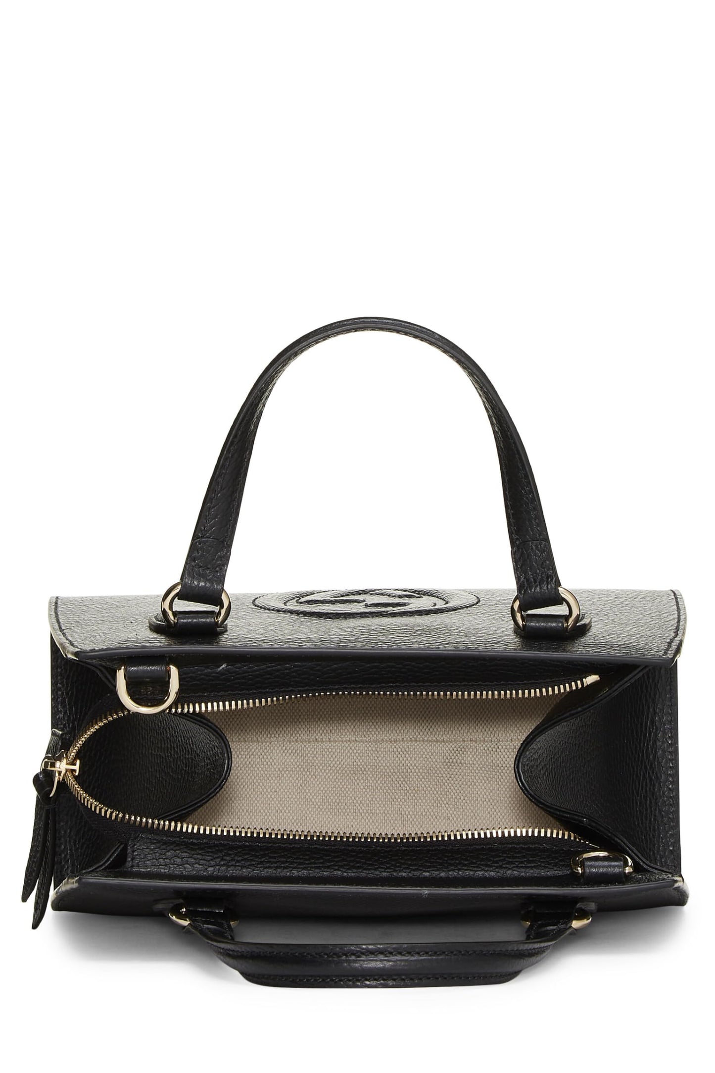 Gucci, Black Grained Leather Soho Handbag, Black