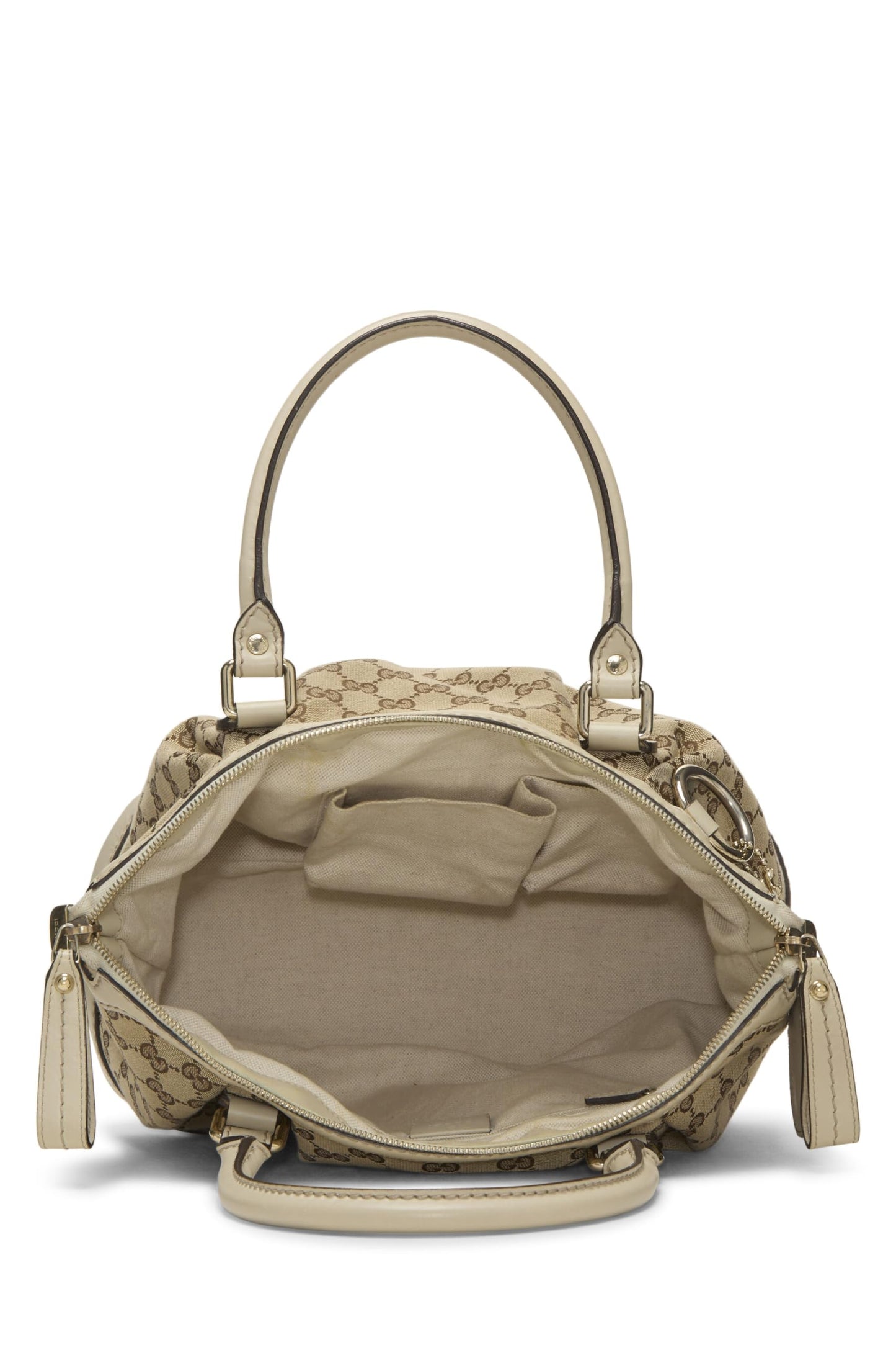 Gucci, White Original GG Canvas Zip Sukey Hobo Large, White