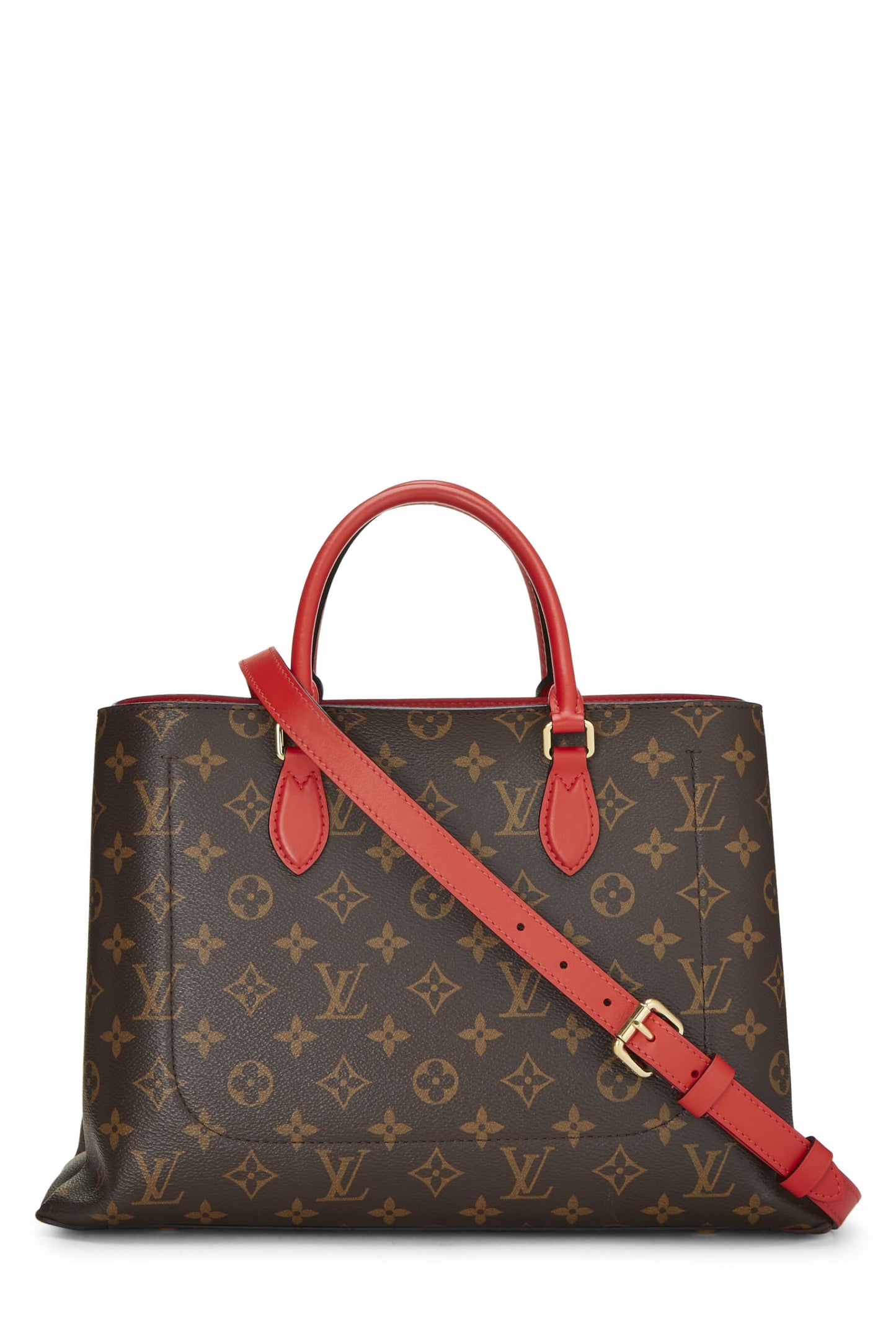 Louis Vuitton,  Red Monogram Canvas Flower Tote, Red