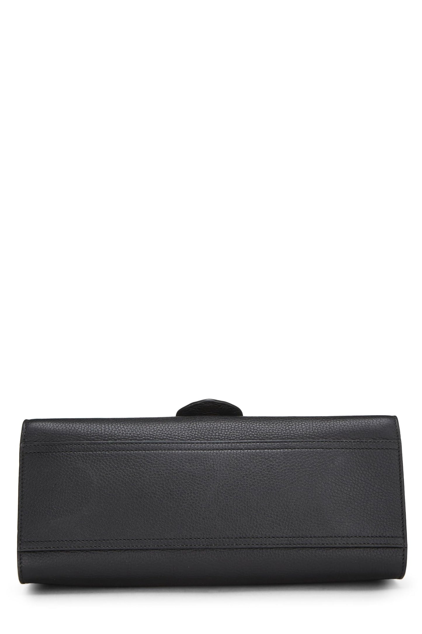Gucci, Black Leather GG Marmont Top Handle Flap Bag, Black