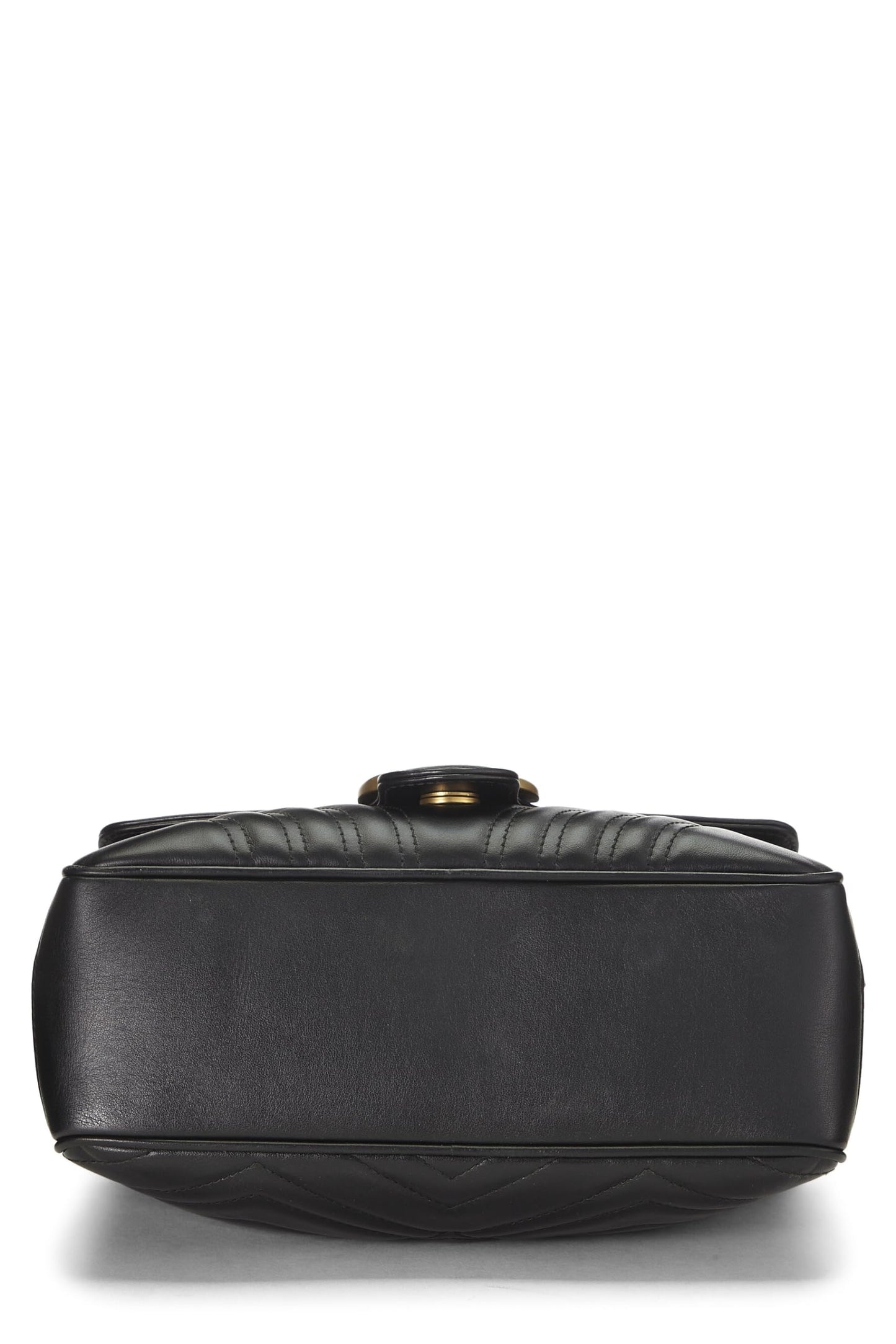 Gucci, Black Leather GG Marmont Top Handle Shoulder Bag Small, Black