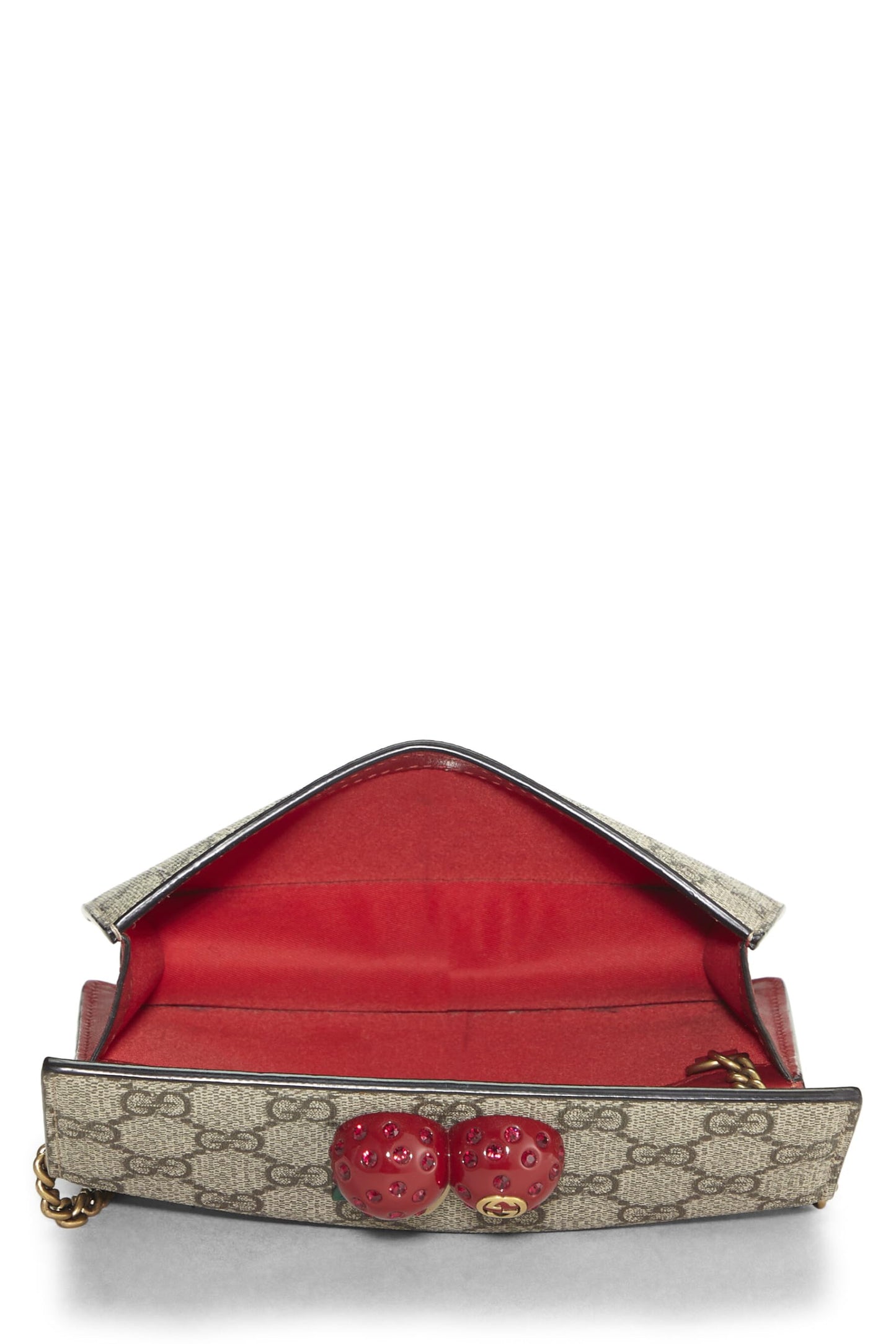 Gucci, Original GG Supreme Canvas Cherry Convertible Clutch Mini, Red