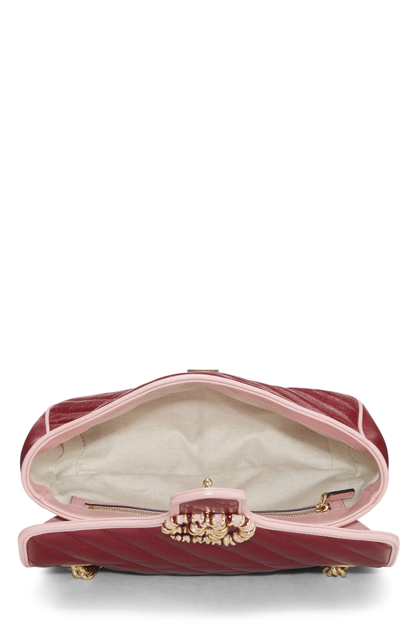 Gucci, Red Leather Torchon GG Marmont Shoulder Bag Small, Red
