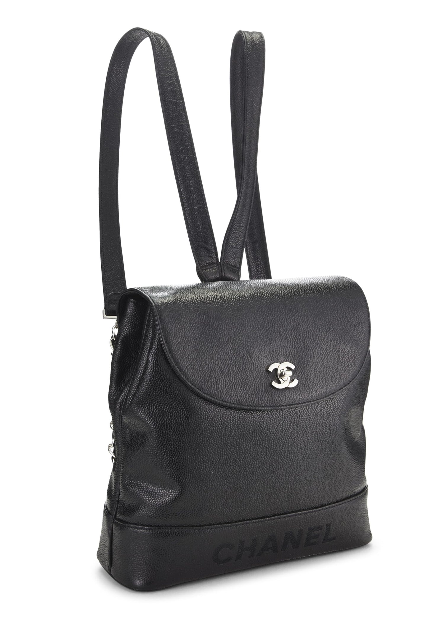 Chanel,  Black Caviar 'CC' Backpack, Black