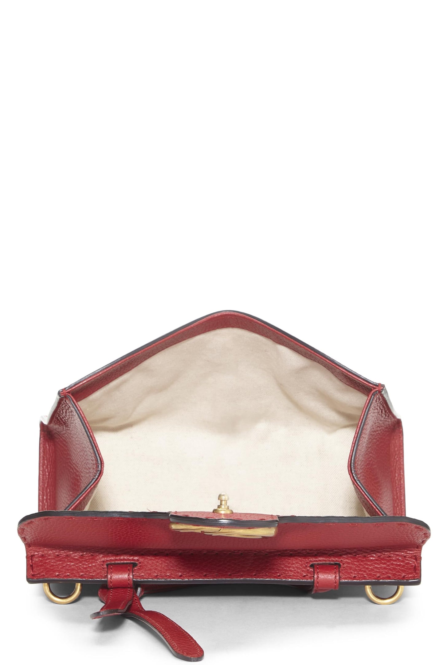 Gucci, Red Leather GG Marmont Top Handle Flap Bag Mini, Red