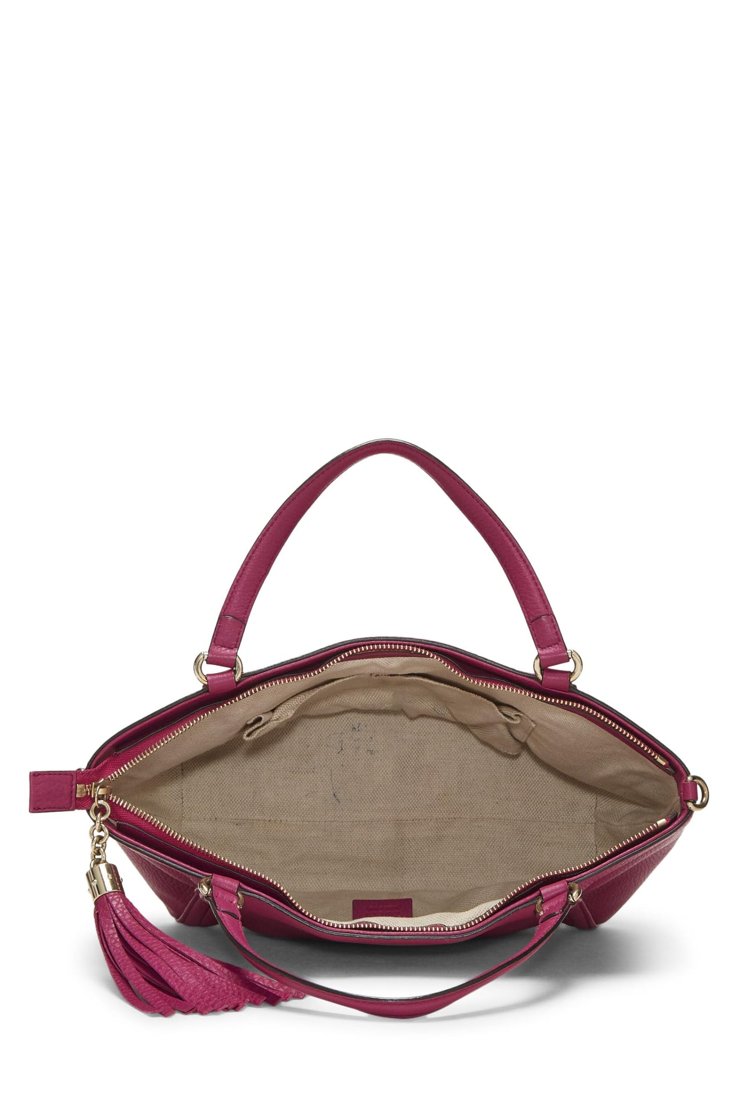Gucci, Purple Grained Leather Soho Top Handle Bag, Purple