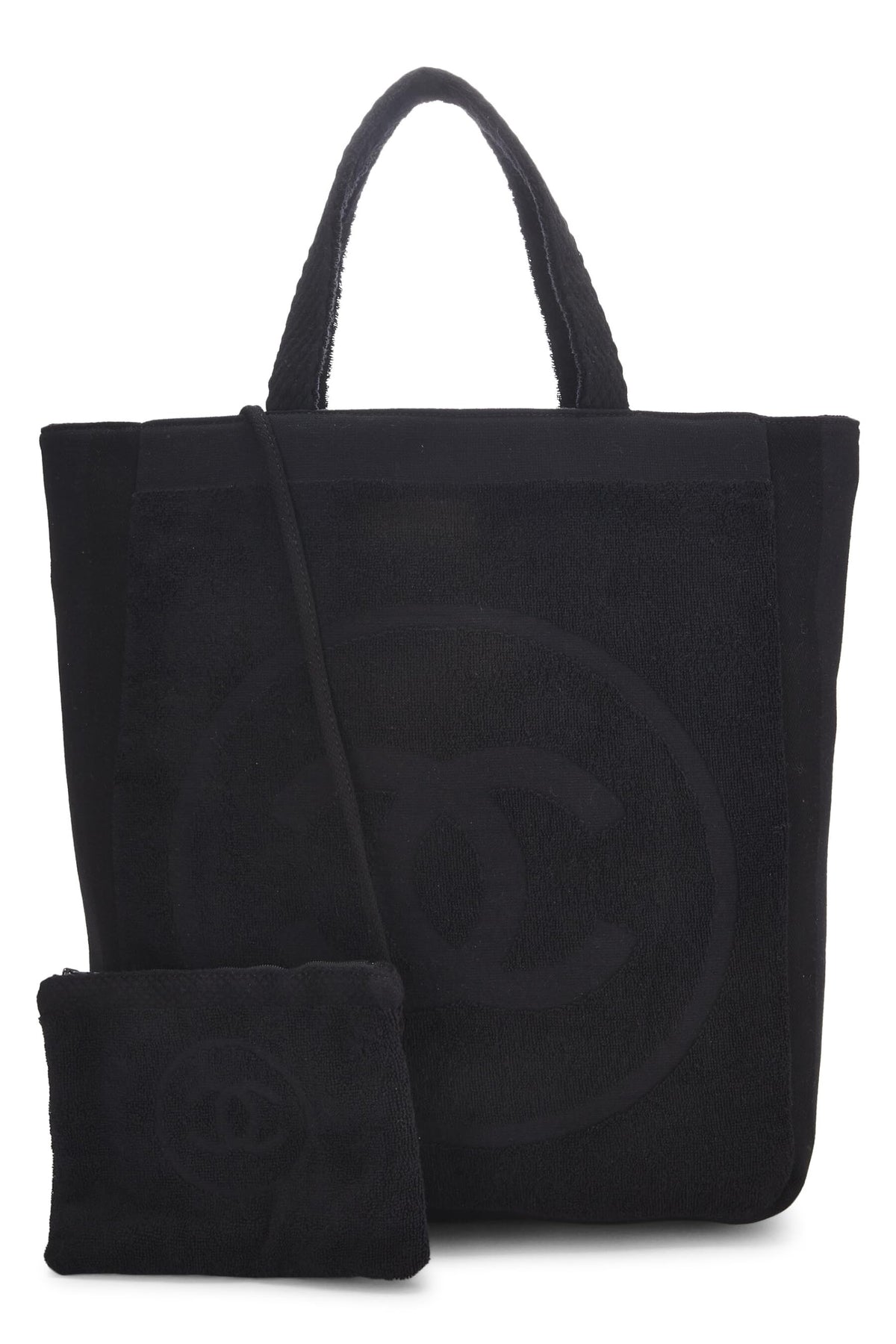 Chanel,  Black Terry Cloth 'CC' Beach Set, Black