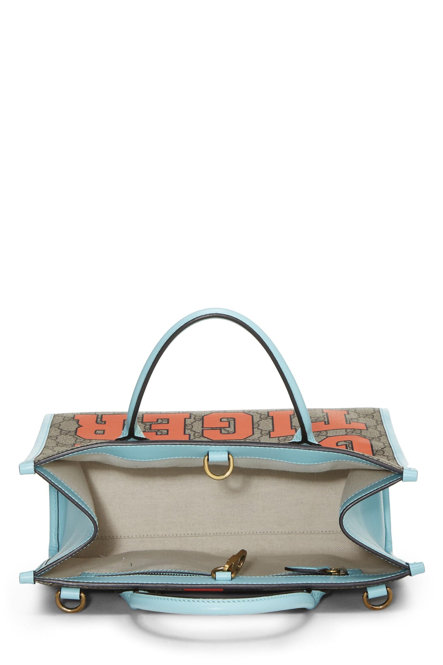 Gucci, Blue GG Supreme Canvas Interlocking GG Tigers Tote, Blue