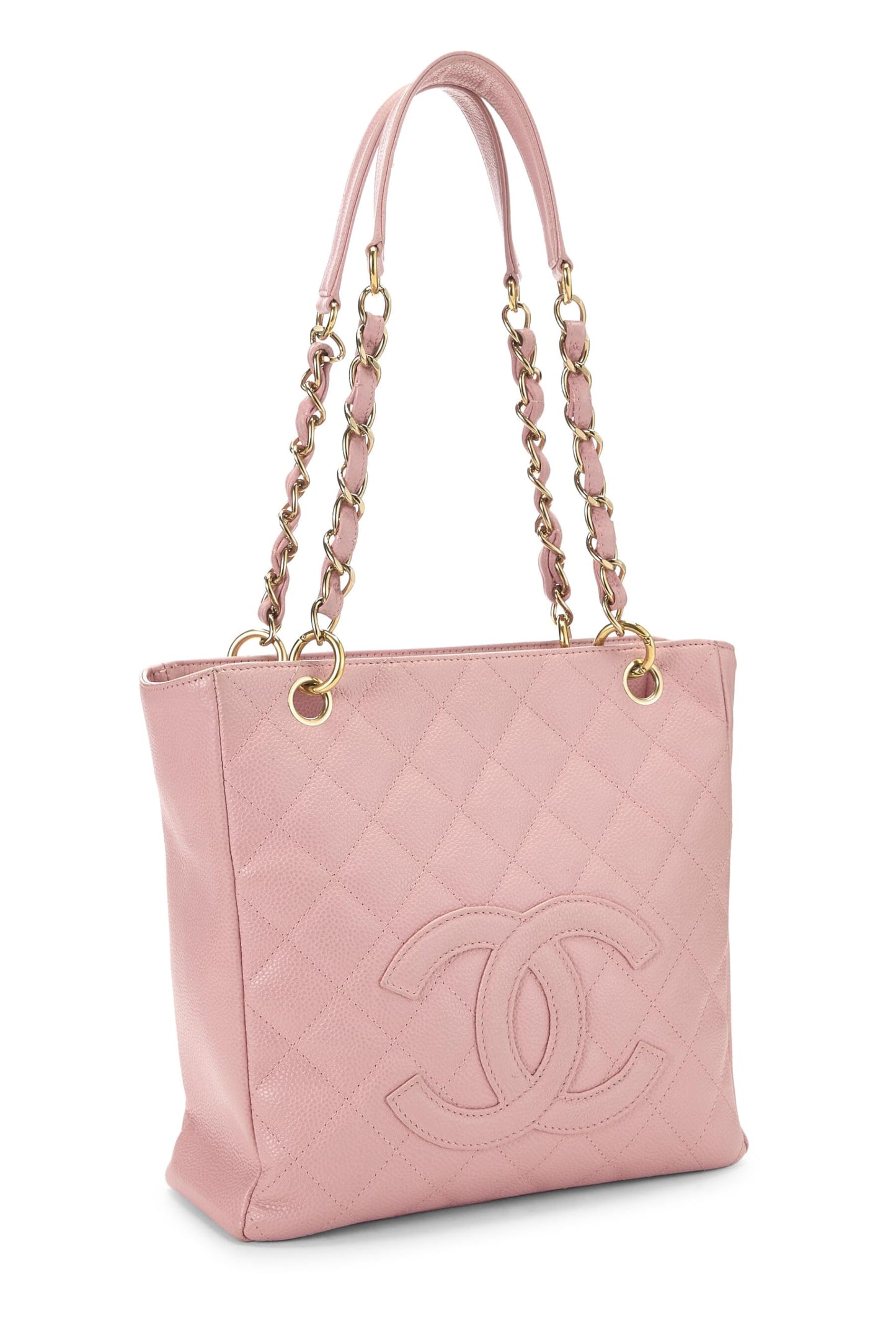Chanel,  Pink Quilted Caviar Petite Shopping Tote (PST), Pink