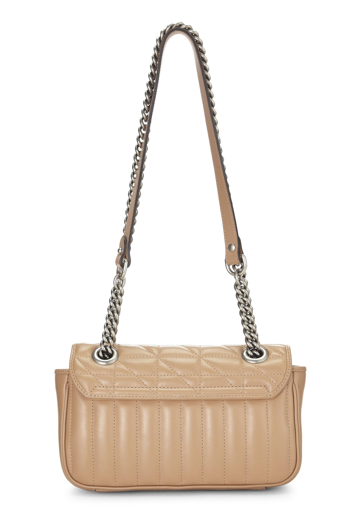 Gucci, Beige Leather GG Marmont Shoulder Bag, Beige