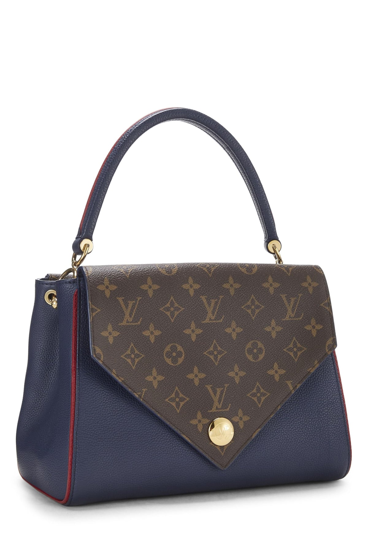 Louis Vuitton,  Navy Monogram Leather Double V Bag, Navy