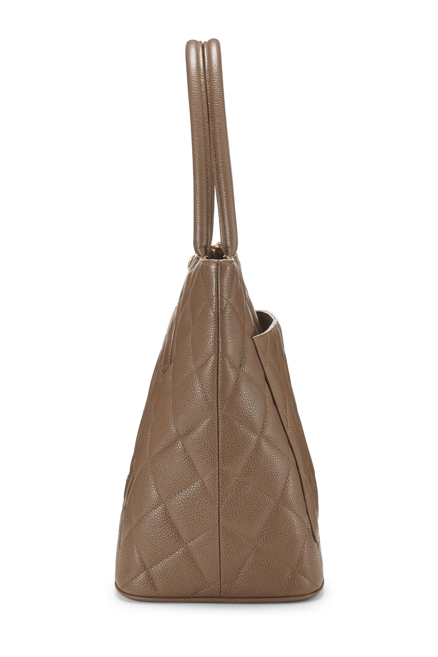 Chanel,  Brown Quilted Caviar Medallion Tote, Brown