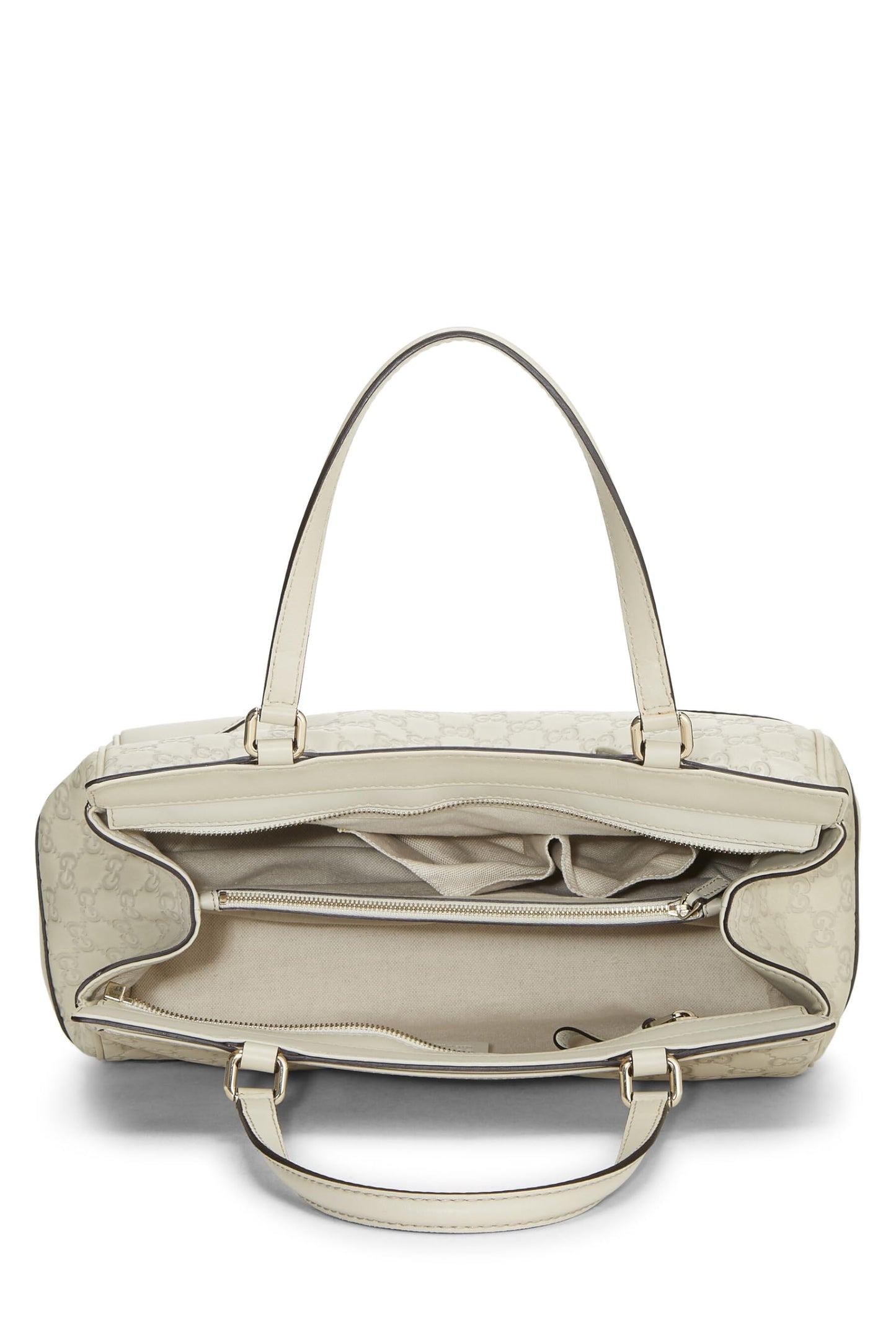Gucci, White Guccissima Mayfair Double Tote, White