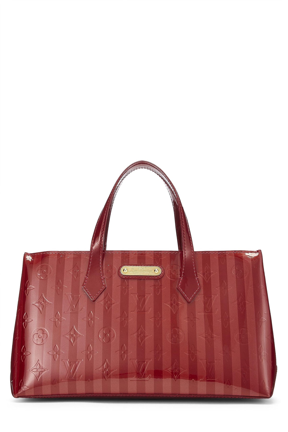 Louis Vuitton,  Red Monogram Vernis Rayures Wilshire PM, Red