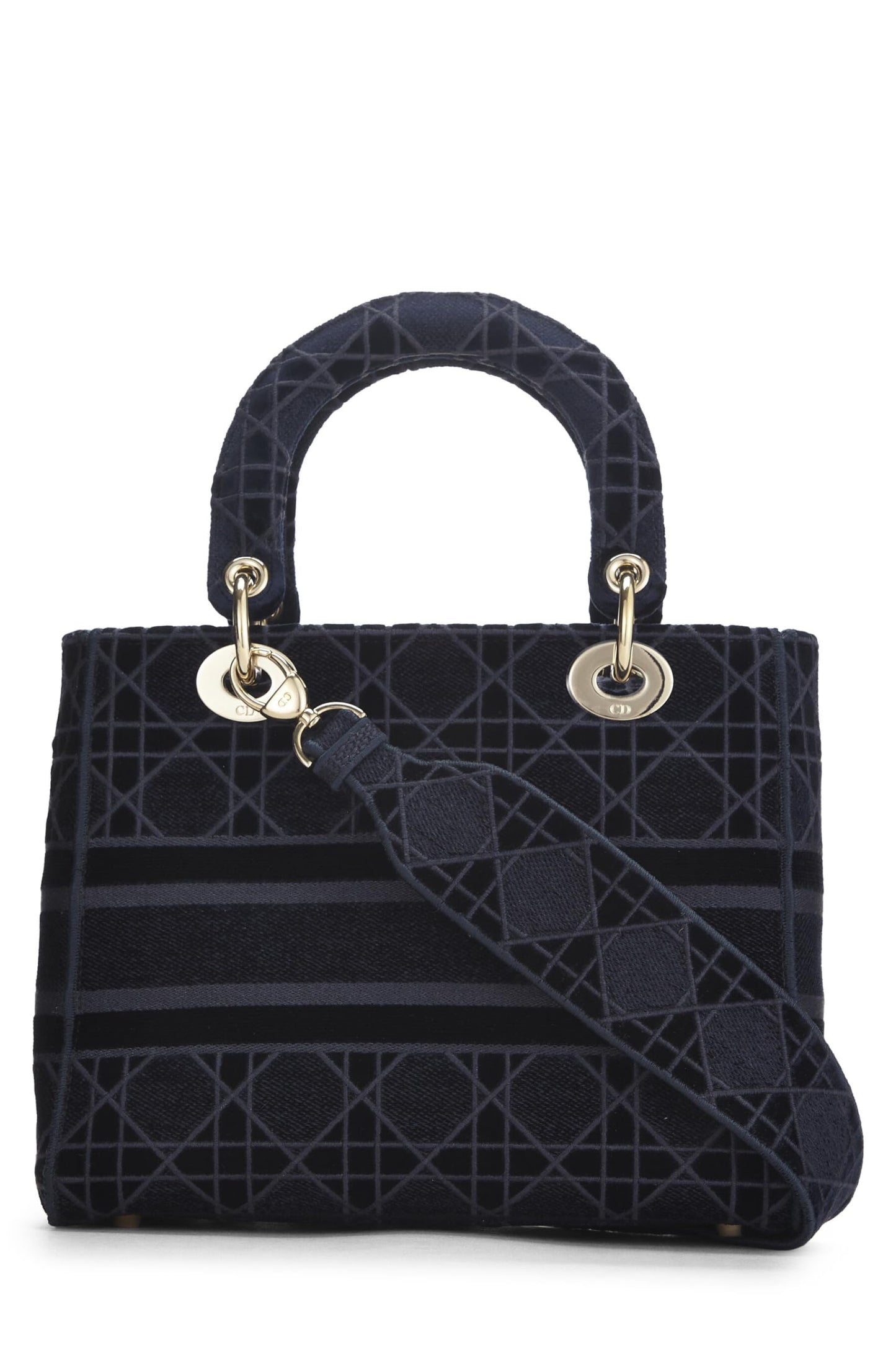 Dior,  Blue Velvet Cannage Lady D-Lite Medium, Blue