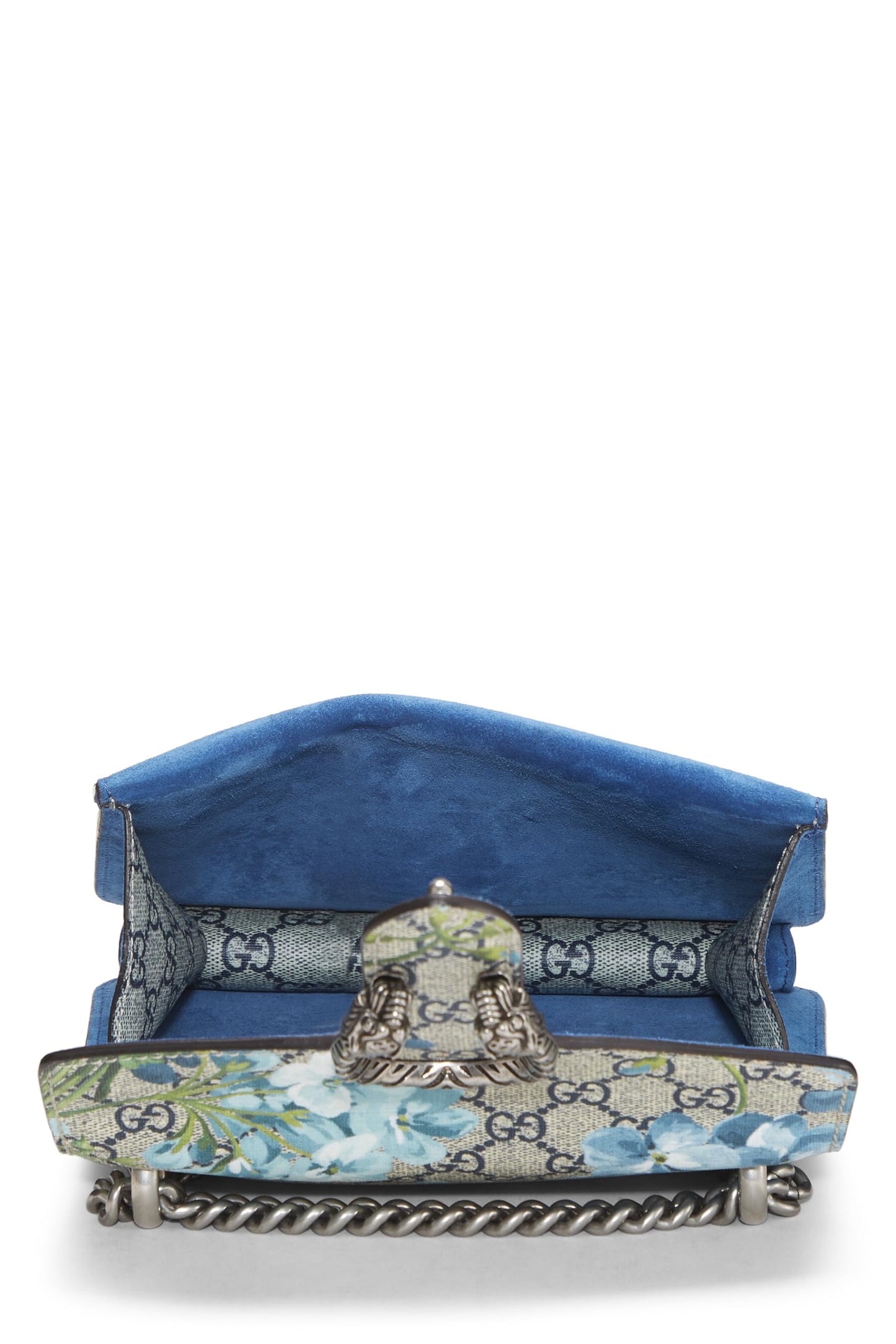 Gucci, Blue GG Blooms Supreme Canvas Dionysus Shoulder Bag Mini, Blue
