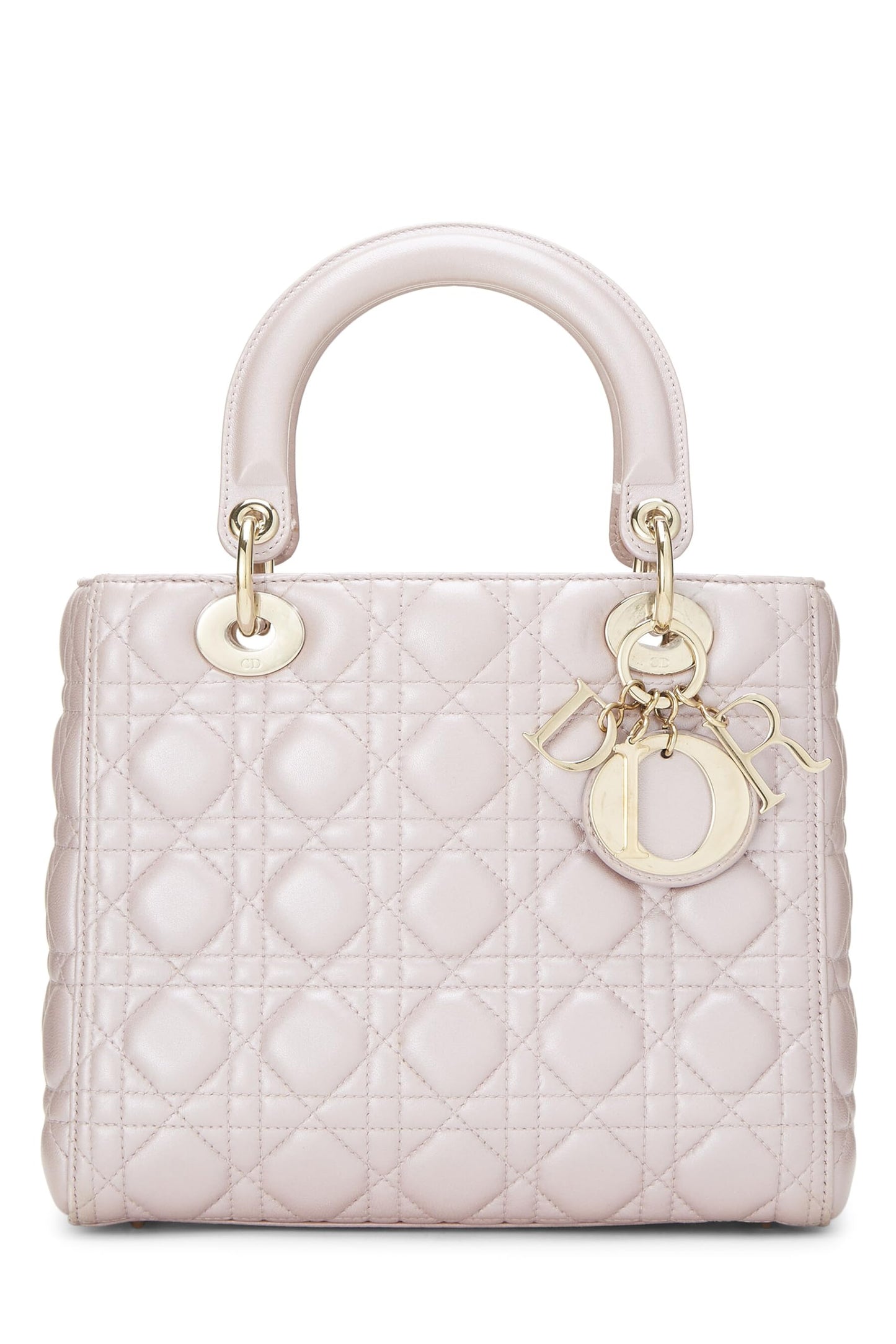 Dior,  Pearly Pink Cannage Quilted Lambskin Lady Dior Medium, Pink