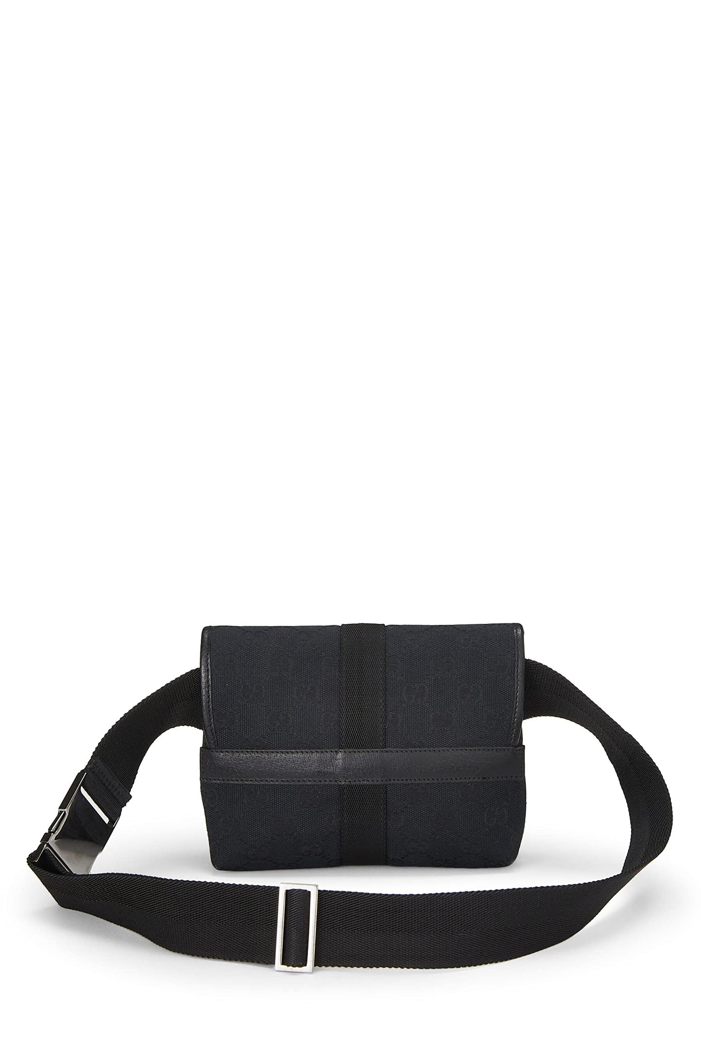 Gucci, Black Original GG Canvas Buckle Flap Belt Bag Small, Black