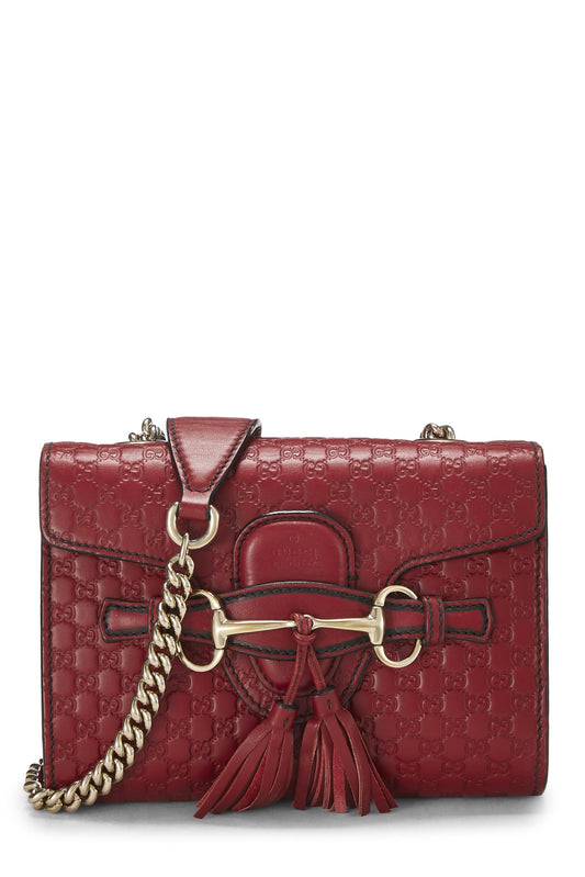Gucci, Pink Microguccissima Leather Emily Chain Crossbody Bag, Red