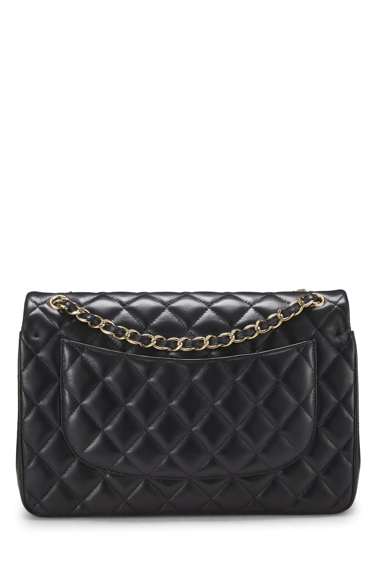 Chanel,  Black Quilted Lambskin New Classic Double Flap Jumbo, Black