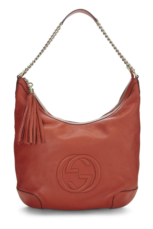 Gucci, Orange Leather Soho Chain Hobo Large, Orange