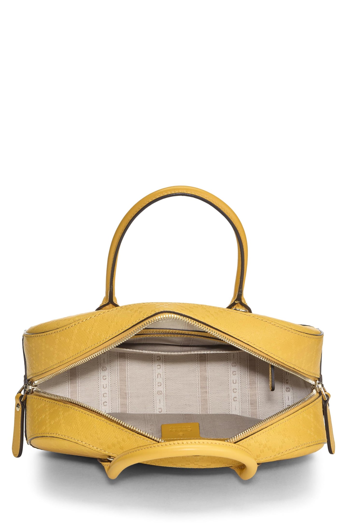 Gucci, Yellow Diamante Coated Canvas Top Handle Bag, Yellow