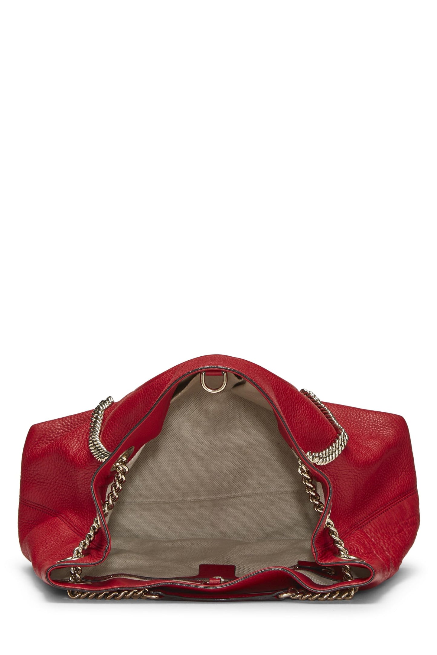 Gucci, Red Leather Soho Chain Tote, Red