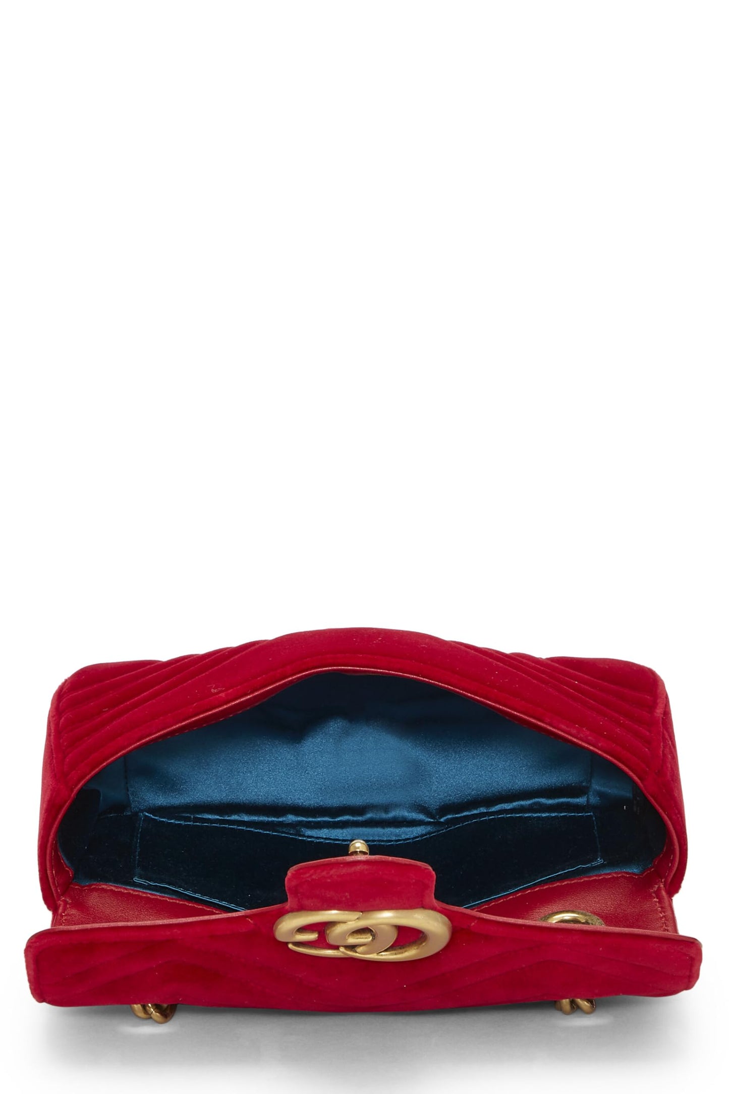 Gucci, Red Velvet GG Marmont Shoulder Bag Mini, Red