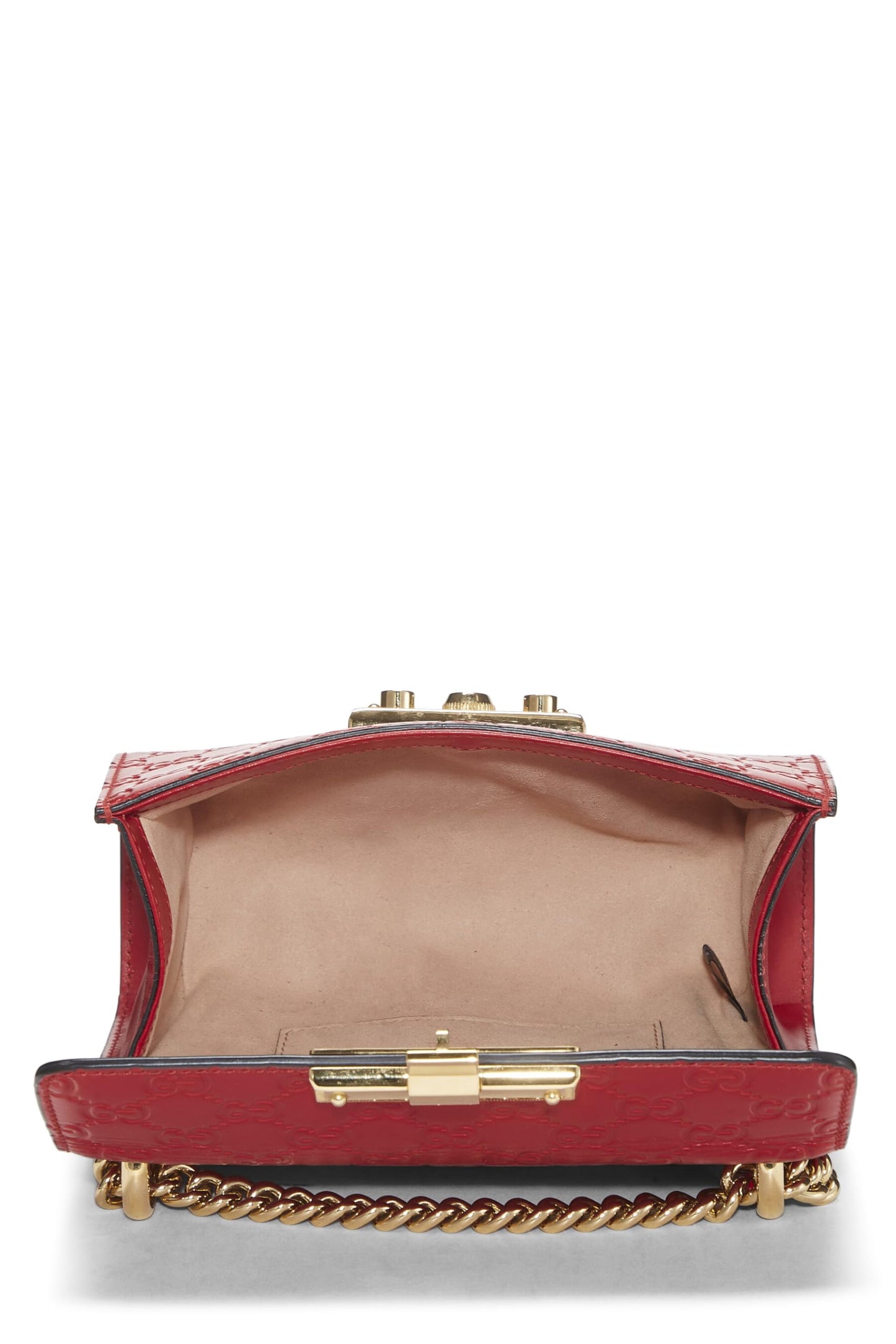 Gucci, Red Guccissima Leather Padlock Bag Small, Red