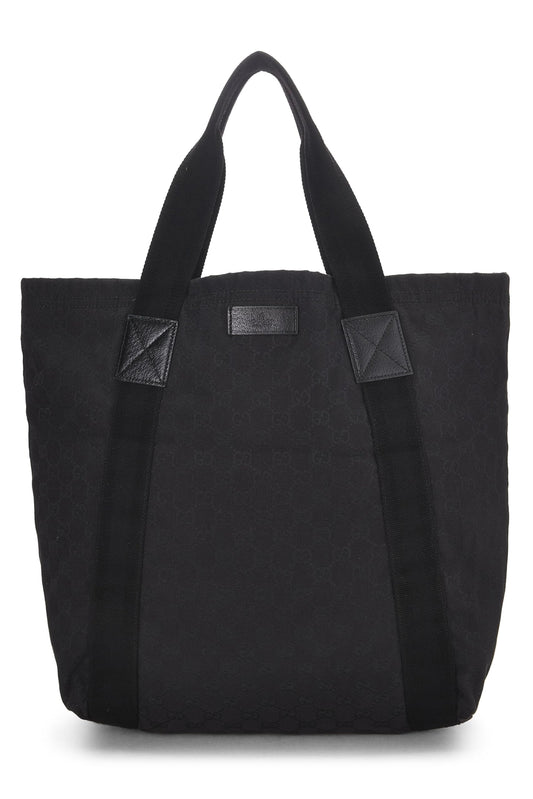 Gucci, Black Original GG Canvas Flat Tote, Black