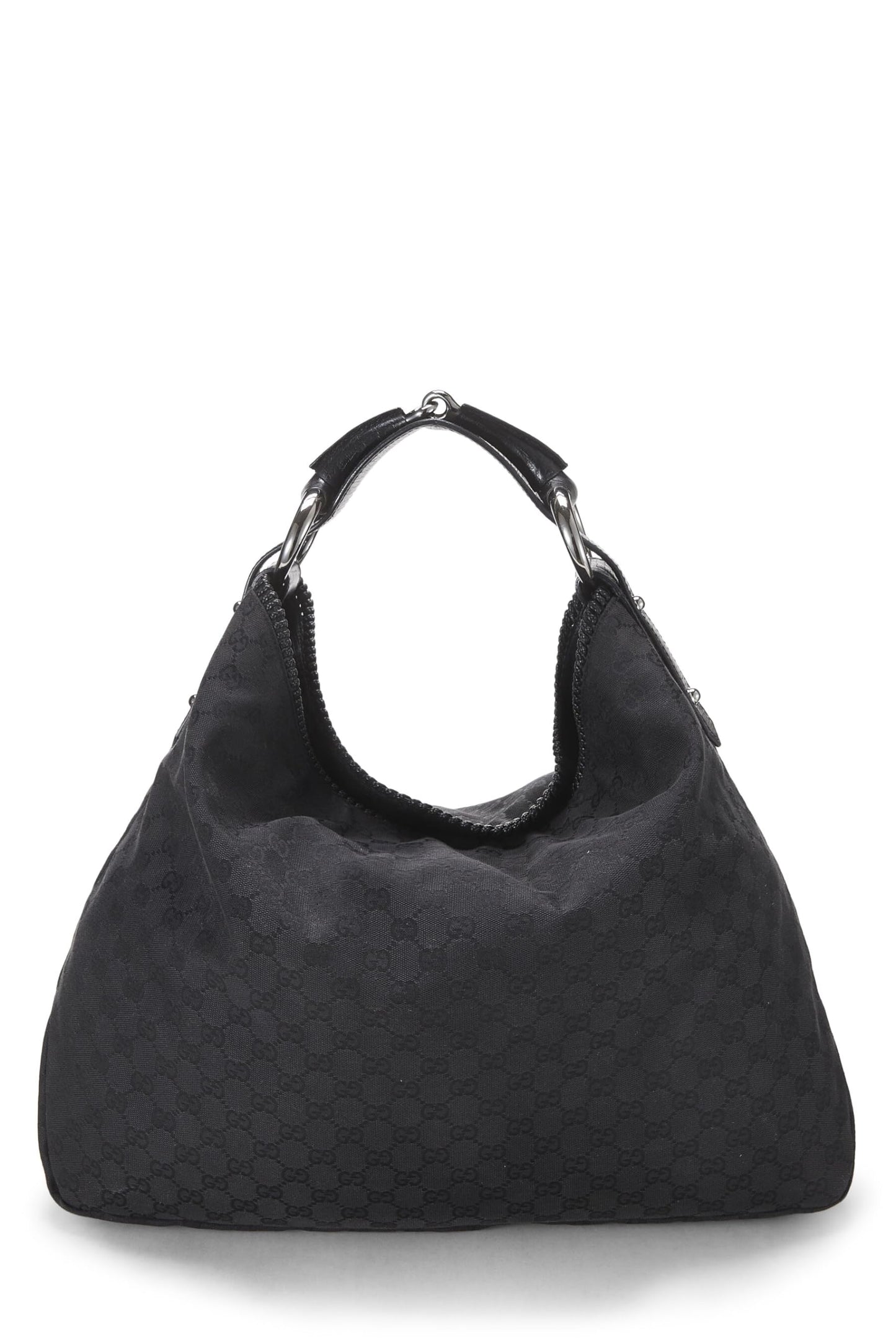 Gucci, Black Original GG Canvas Horsebit Hobo Large, Black