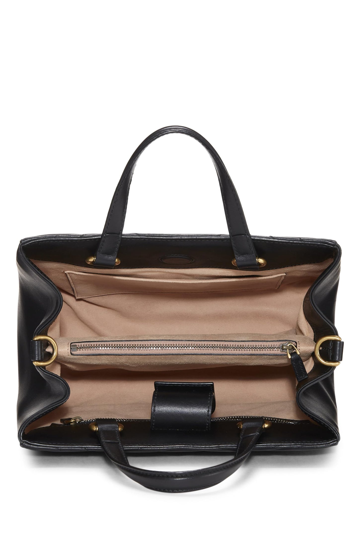 Gucci, Black Leather GG Marmont Top Handle Bag Small, Black