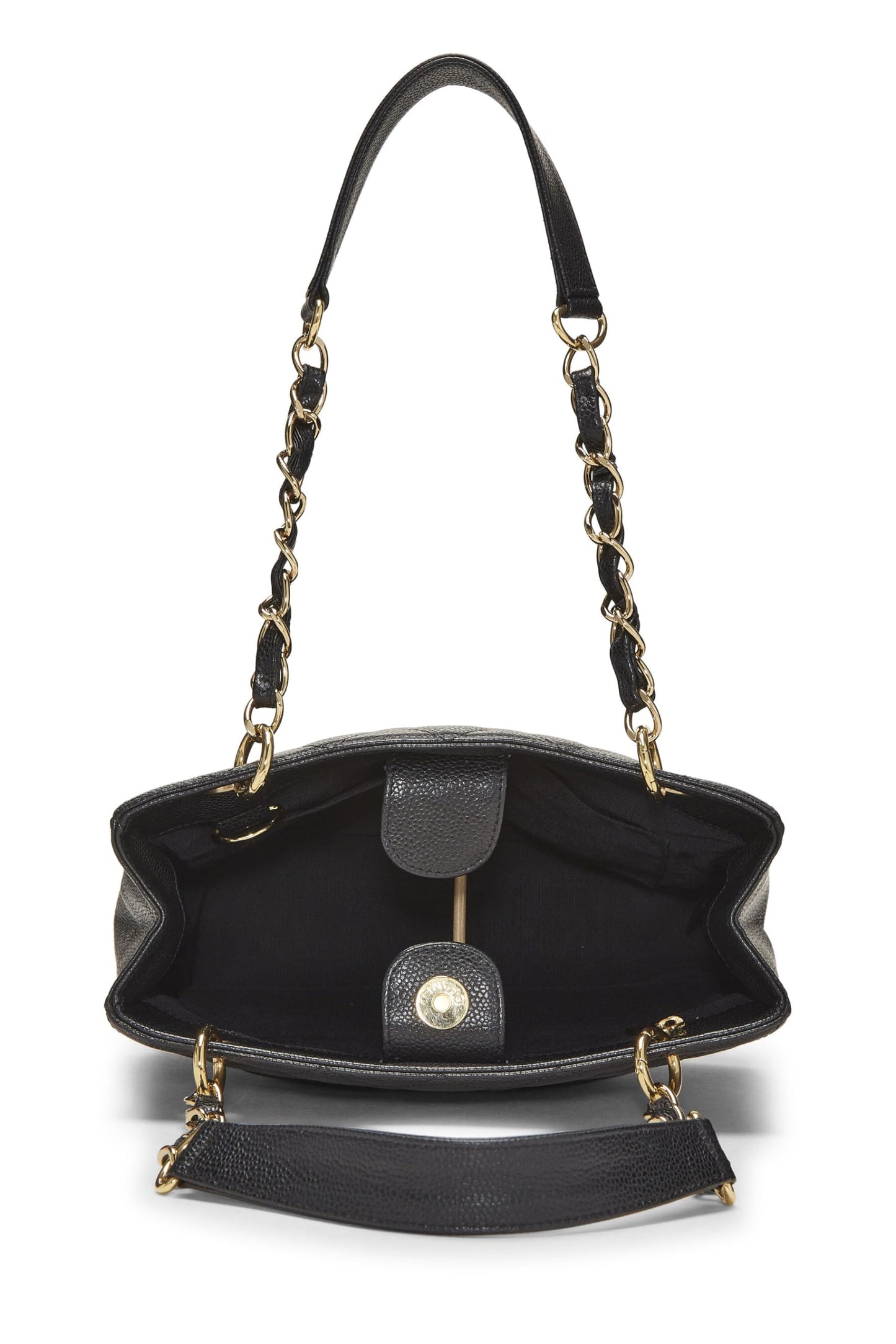 Chanel,  Black Quilted Caviar Petite Shopping Tote (PST), Black