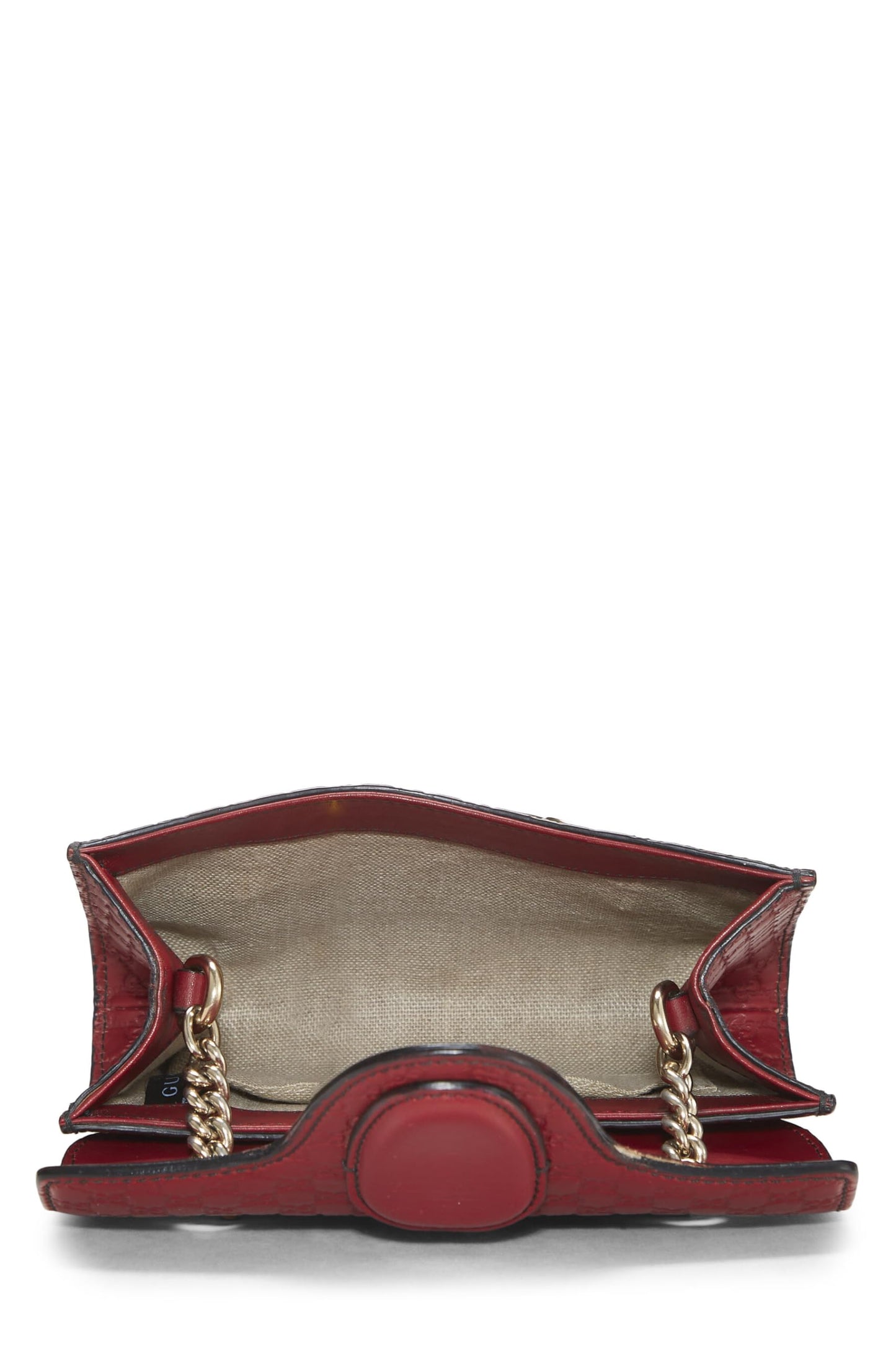 Gucci, Red Microguccissima Leather Emily Chain Crossbody Bag, Red