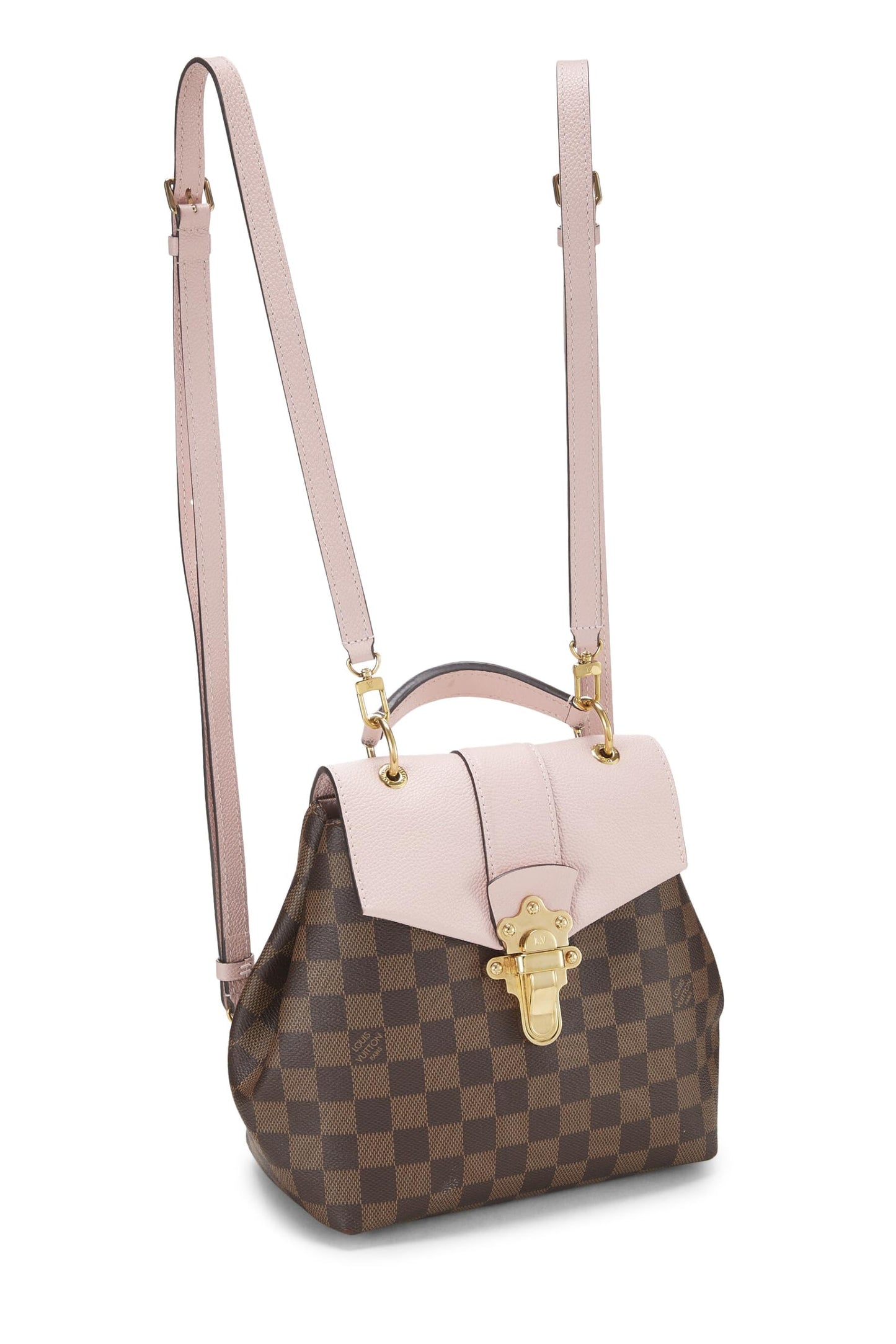 Louis Vuitton,  Pink Damier Ebene Clapton Backpack, Pink