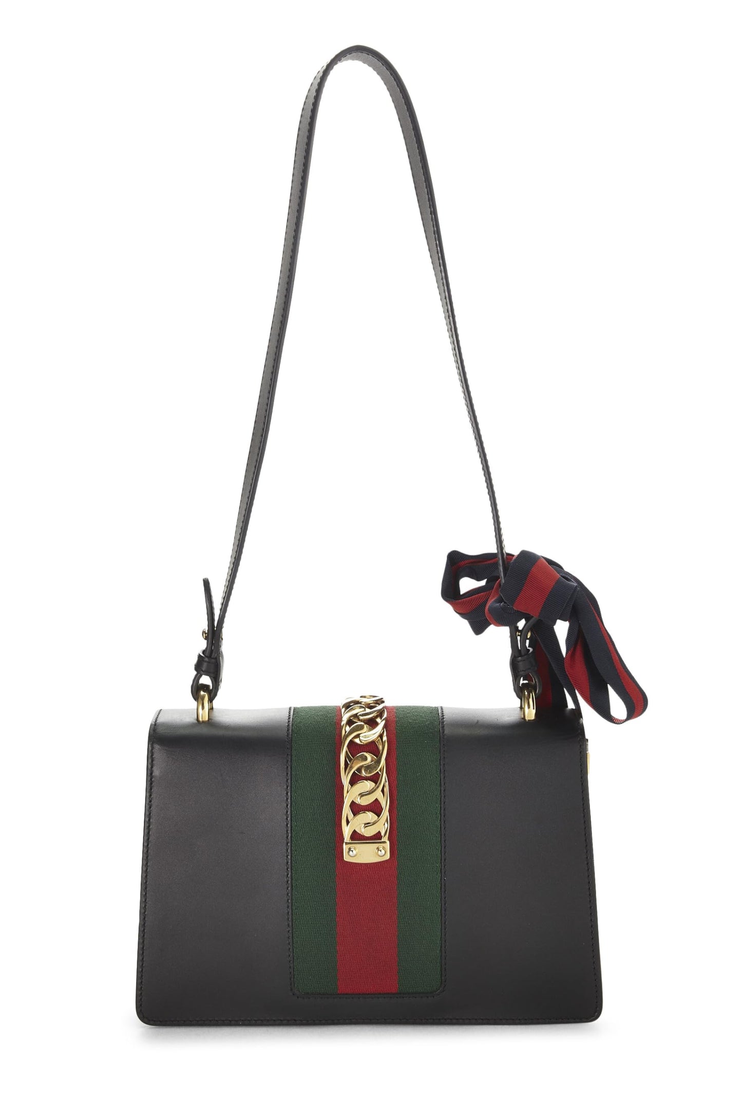 Gucci, Black Leather Web Sylvie Small, Black