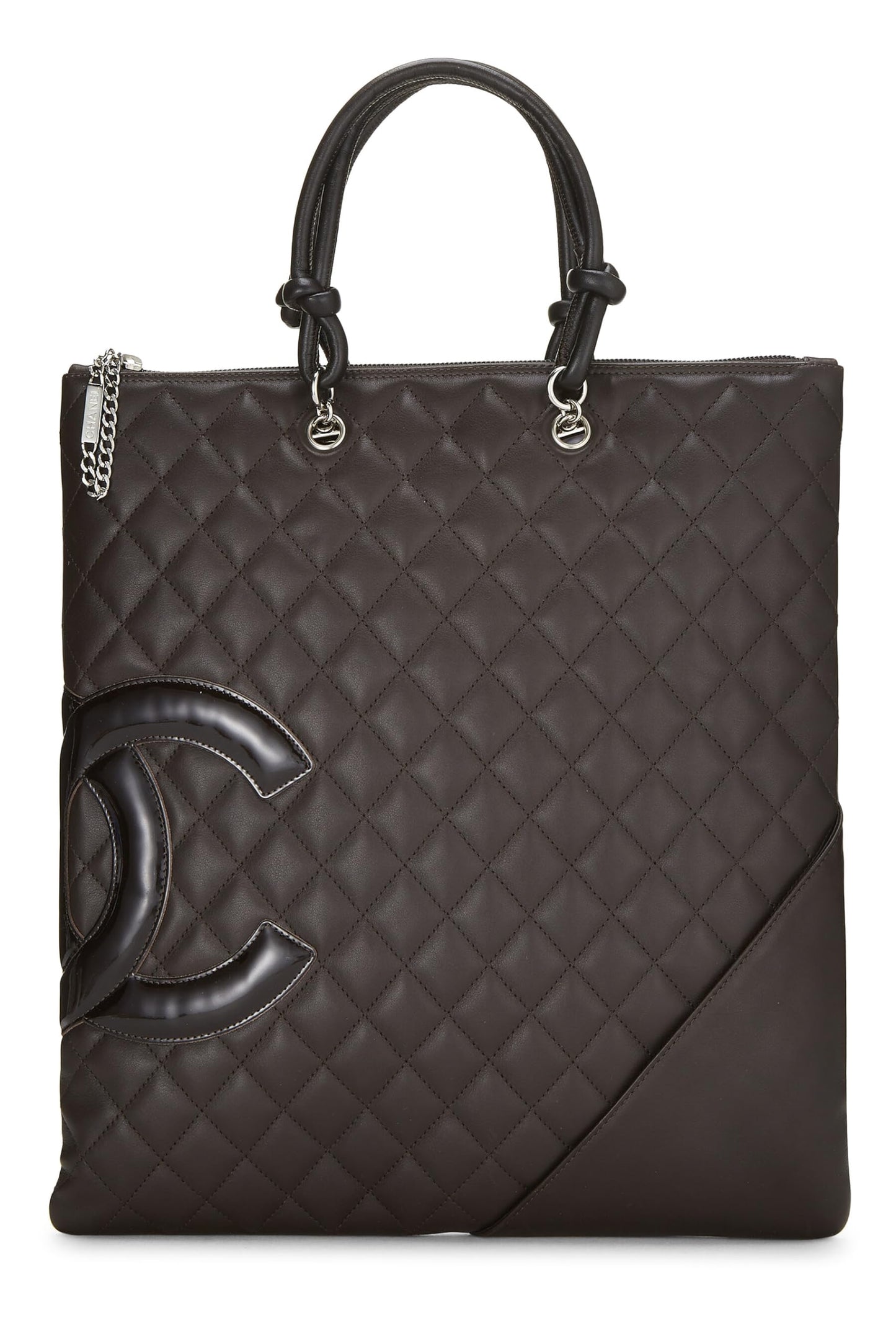 Chanel,  Brown Lambskin Cambon Flat Tote, Brown