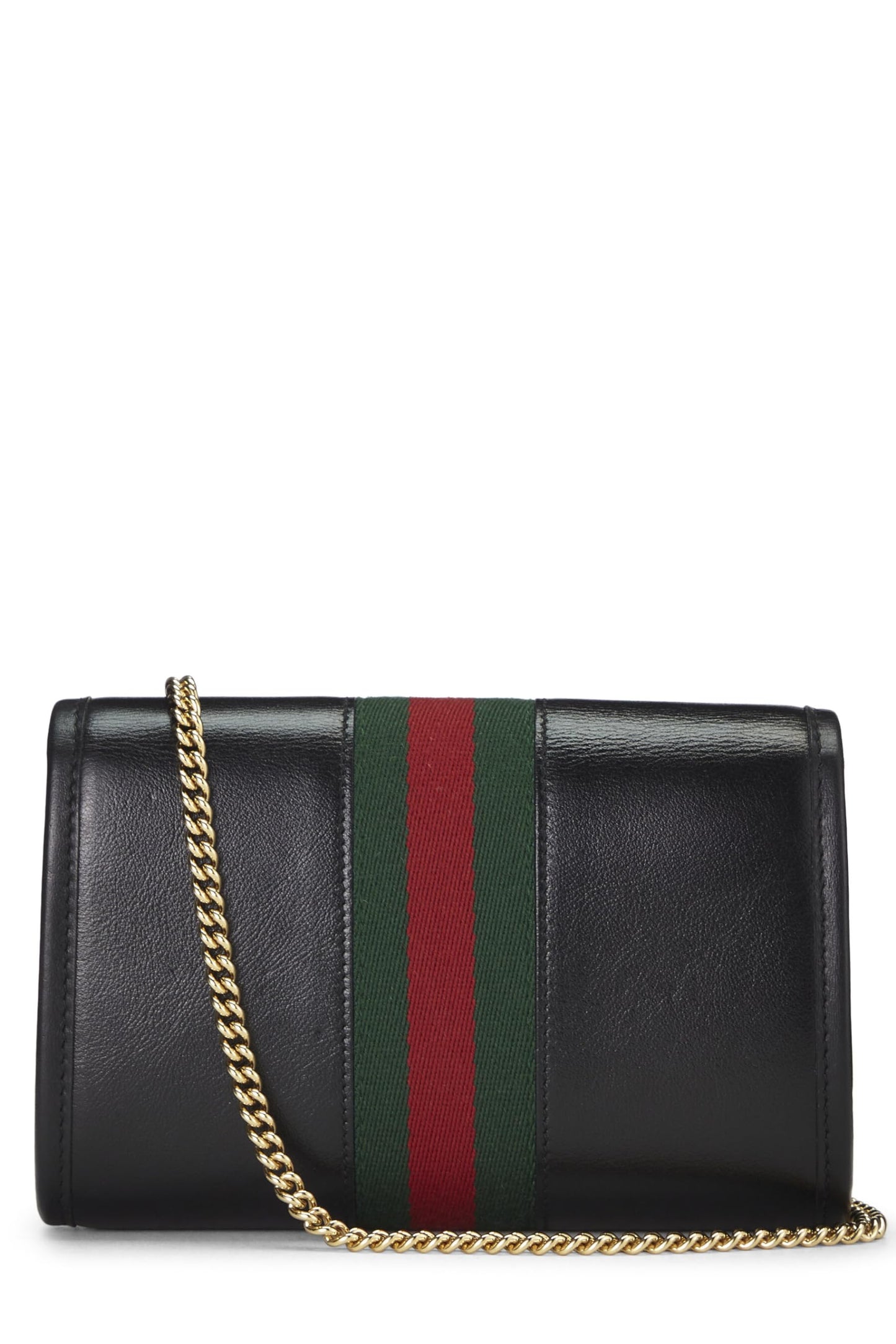 Gucci, Black Leather Web Rajah Shoulder Bag Mini, Black