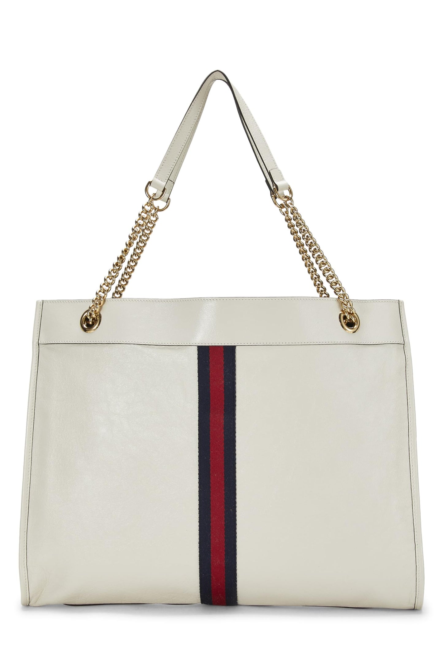 Gucci, White Leather Web Rajah Tote Large, White
