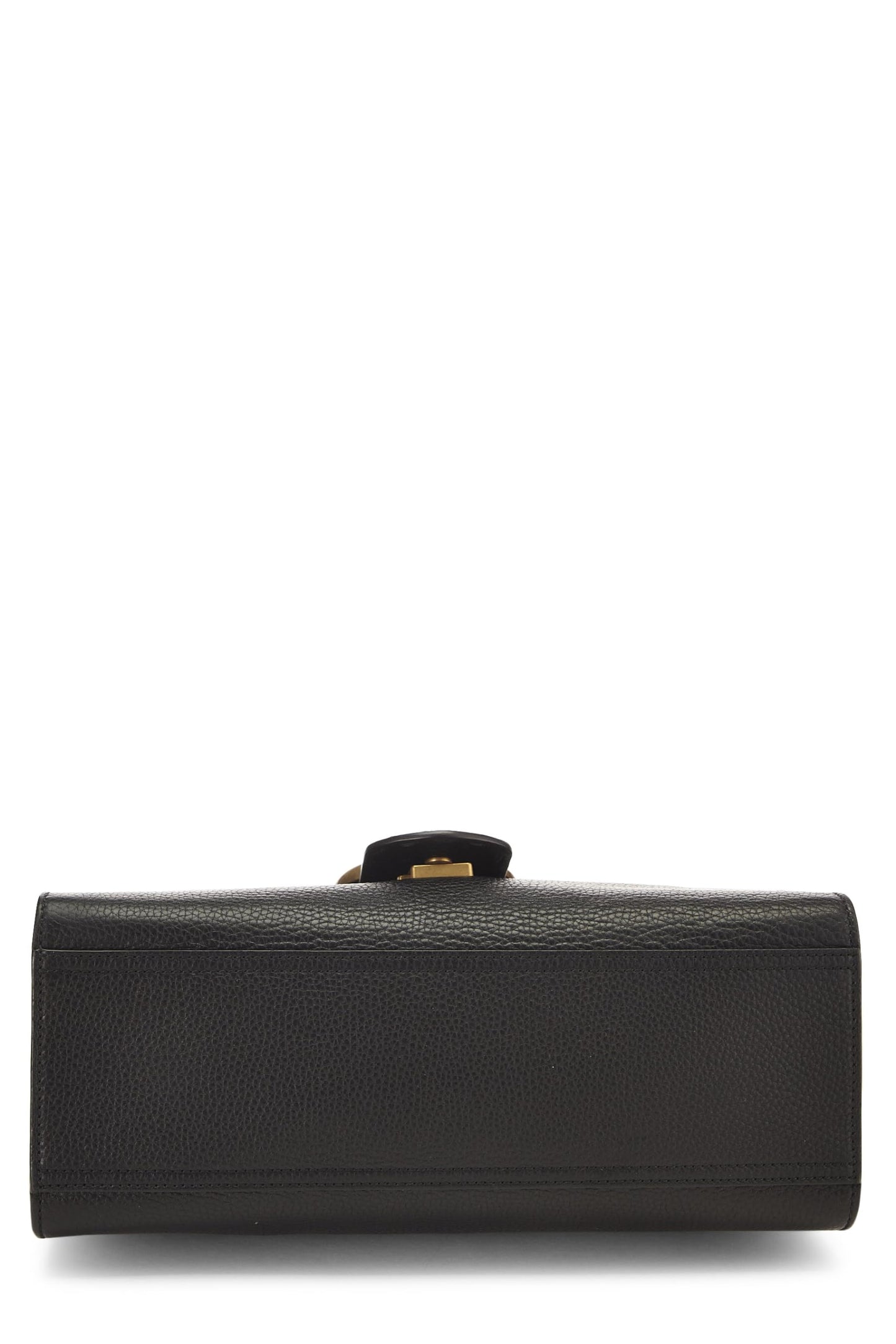 Gucci, Black Leather GG Marmont Top Handle Flap Bag Small, Black