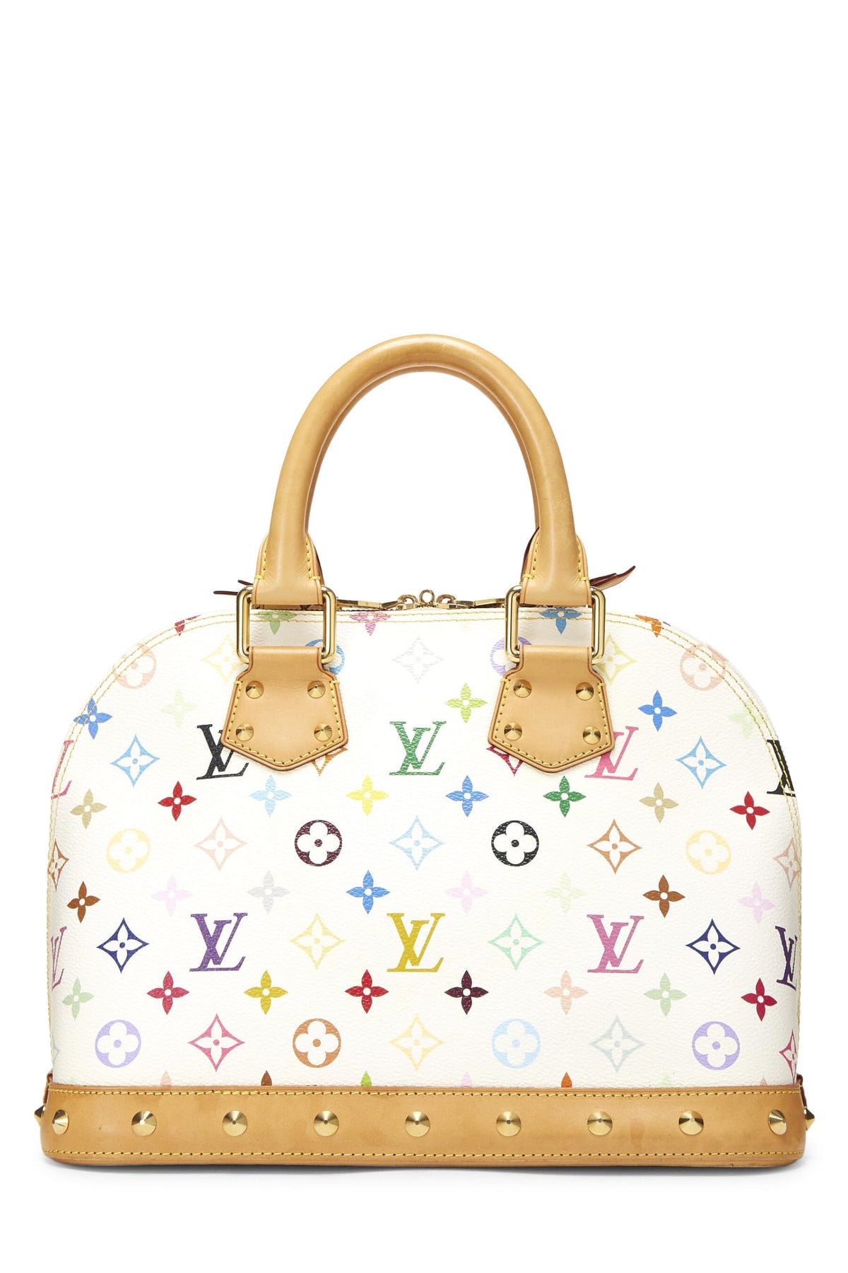 Louis Vuitton,  Takashi Murakami x Louis Vuitton White Monogram Multicolore Alma PM, White