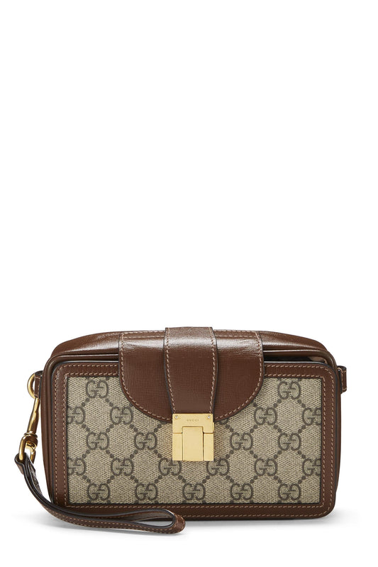 Gucci, Original GG Supreme Canvas Clasp Closure Bag Mini, Brown